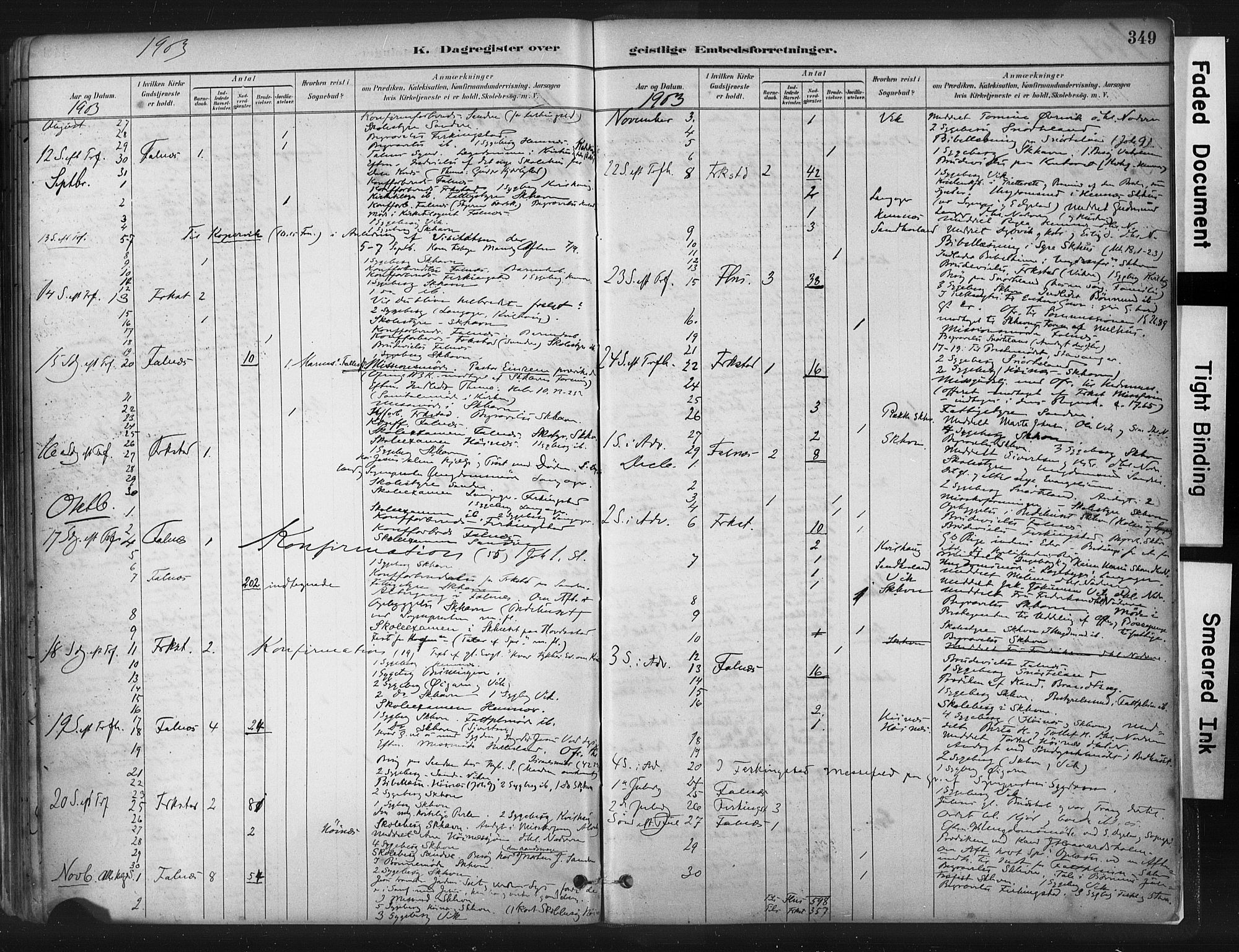 Skudenes sokneprestkontor, AV/SAST-A -101849/H/Ha/Haa/L0009: Parish register (official) no. A 6, 1882-1912, p. 349