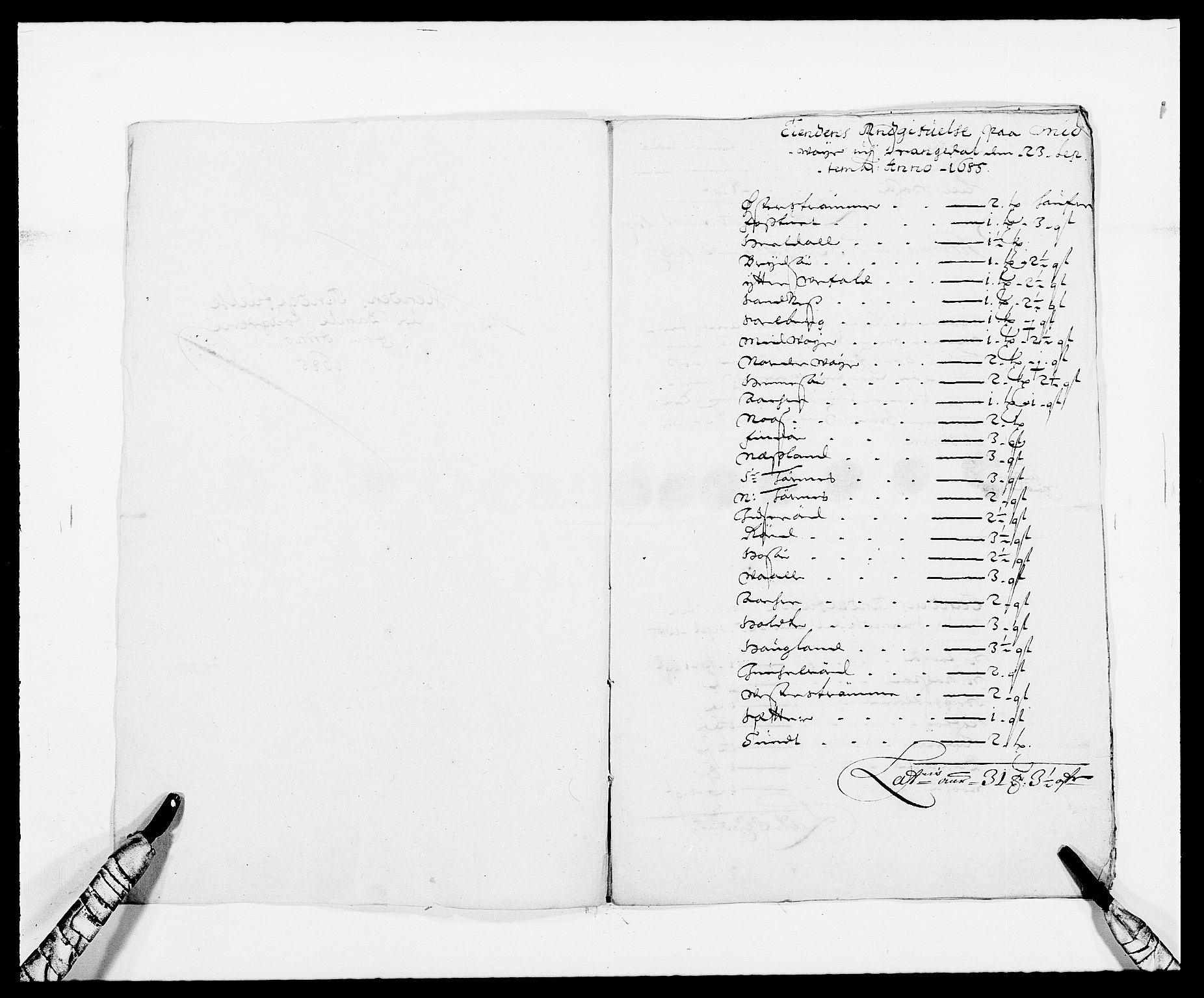 Rentekammeret inntil 1814, Reviderte regnskaper, Fogderegnskap, RA/EA-4092/R34/L2048: Fogderegnskap Bamble, 1685-1687, p. 63