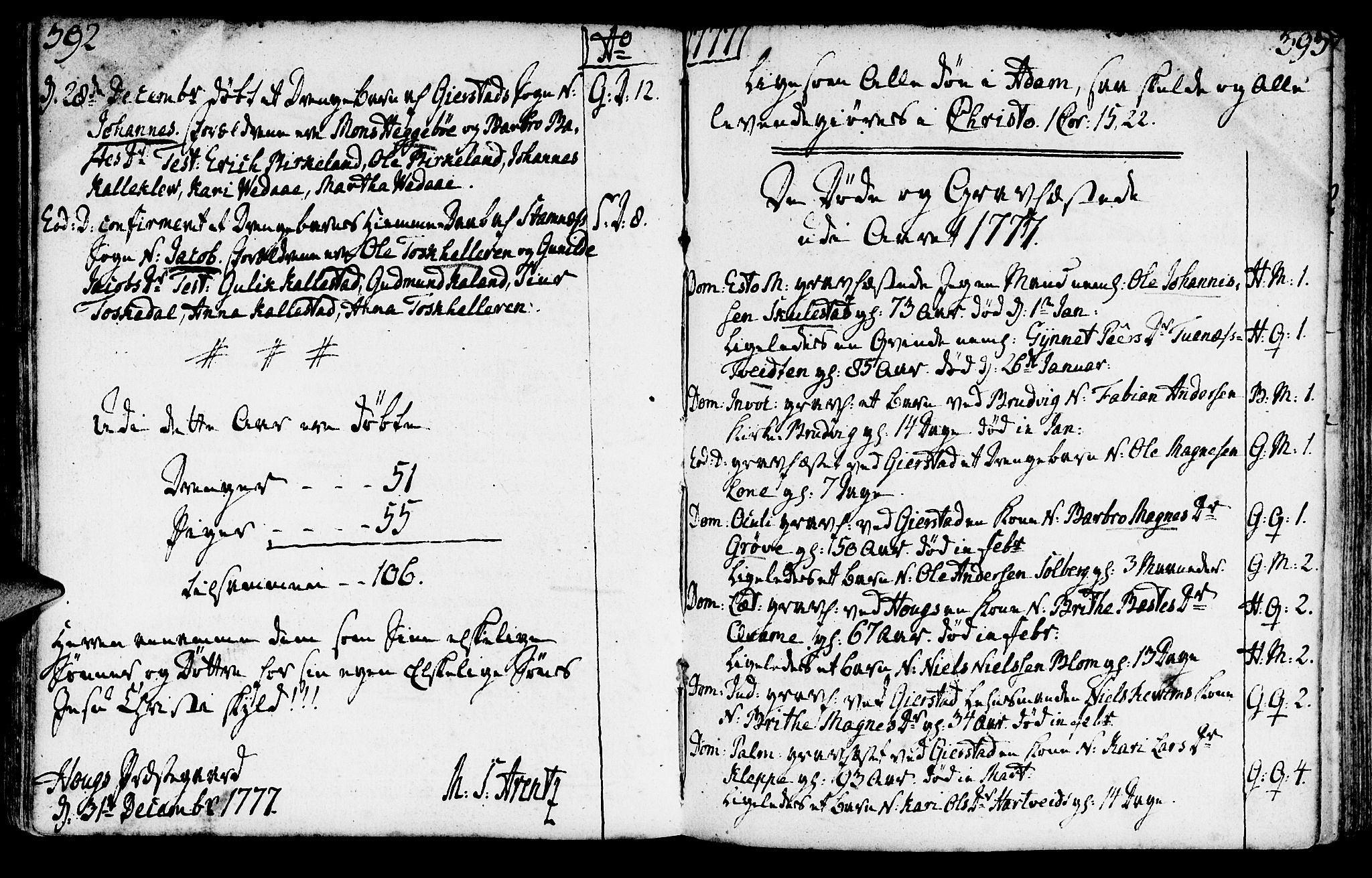 Haus sokneprestembete, AV/SAB-A-75601/H/Haa: Parish register (official) no. A 9, 1767-1781, p. 392-393