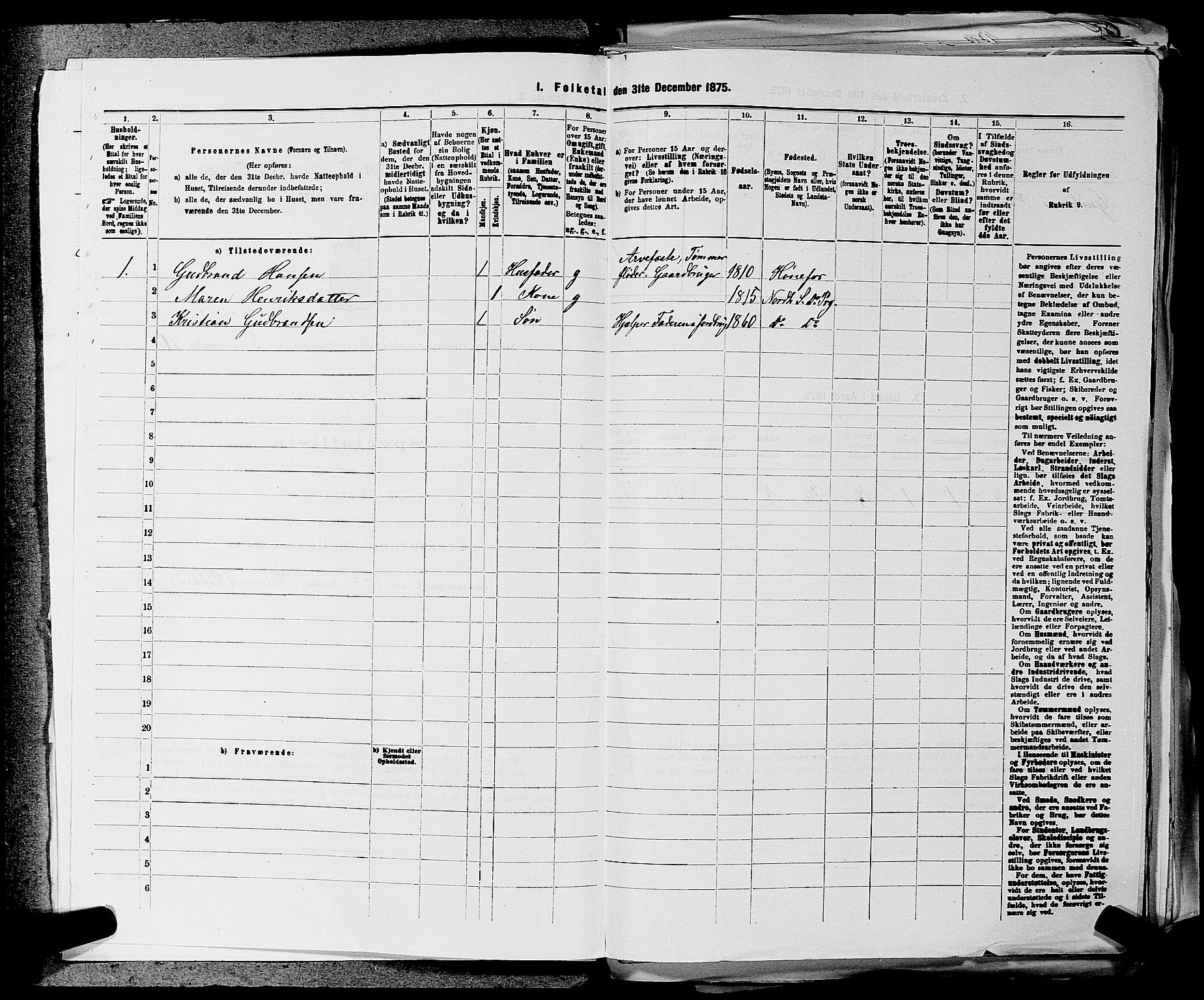 SAKO, 1875 census for 0613L Norderhov/Norderhov, Haug og Lunder, 1875, p. 394