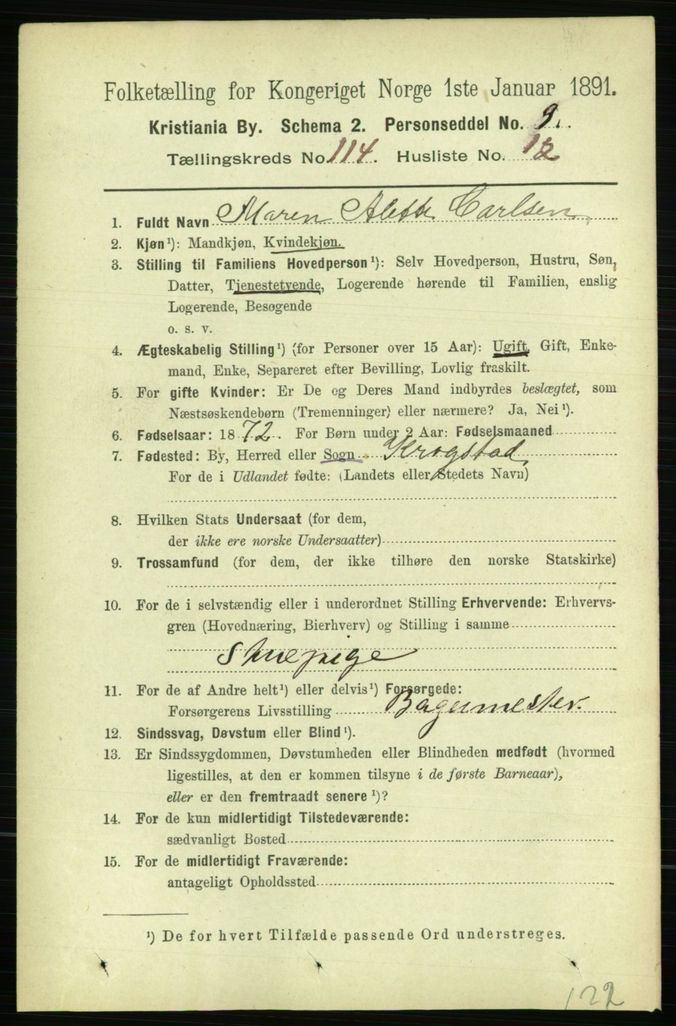 RA, 1891 census for 0301 Kristiania, 1891, p. 61133