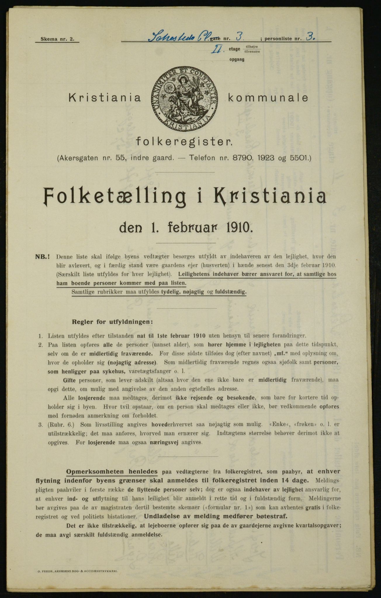 OBA, Municipal Census 1910 for Kristiania, 1910, p. 89557