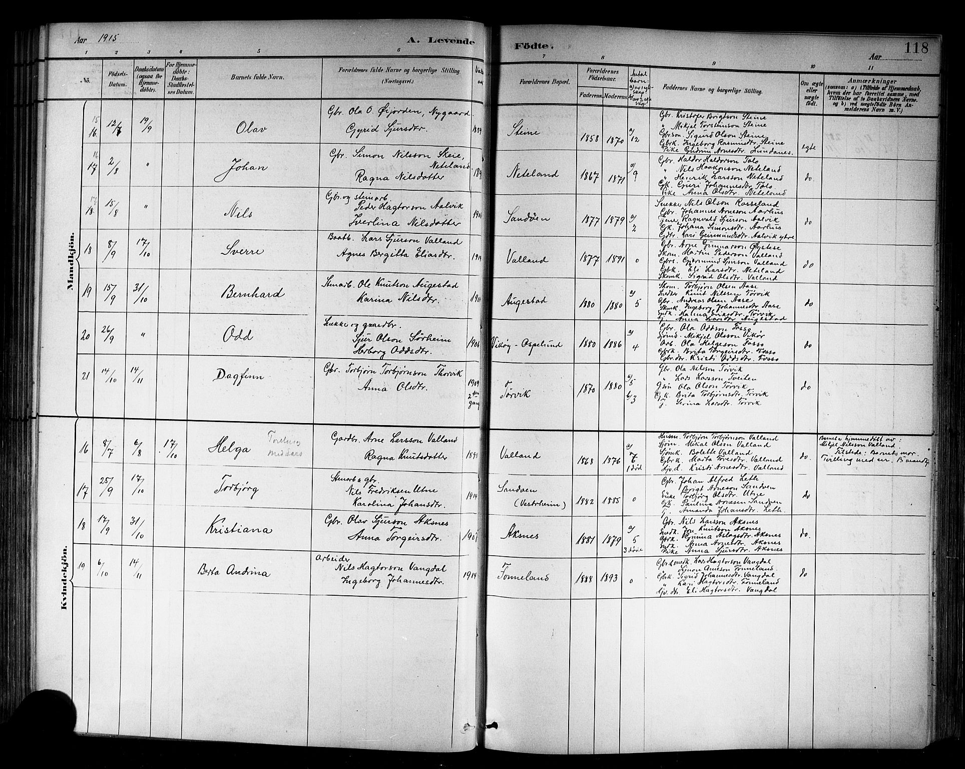 Kvam sokneprestembete, SAB/A-76201/H/Hab: Parish register (copy) no. B 3, 1884-1916, p. 118