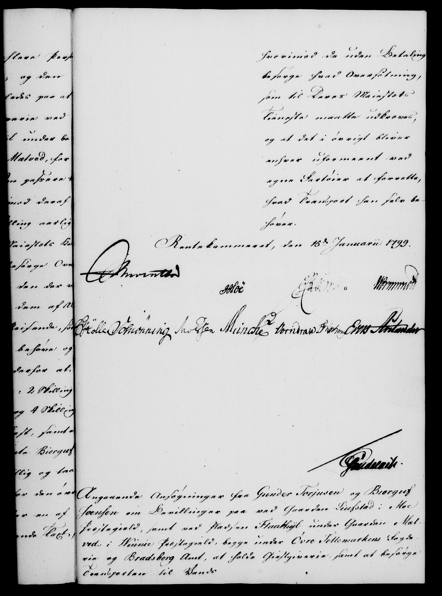 Rentekammeret, Kammerkanselliet, RA/EA-3111/G/Gf/Gfa/L0081: Norsk relasjons- og resolusjonsprotokoll (merket RK 52.81), 1799, p. 63