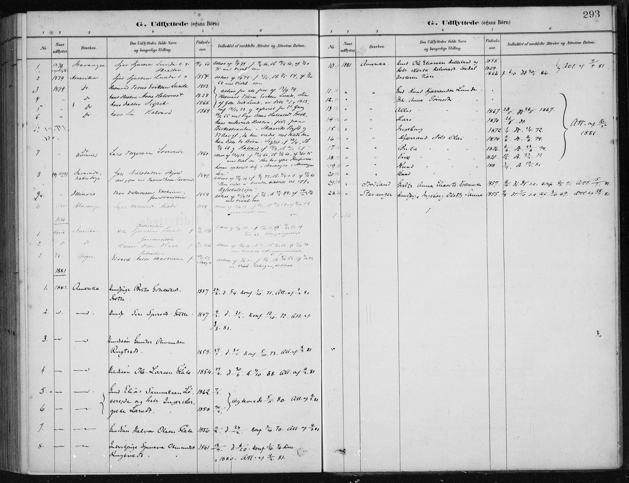 Etne sokneprestembete, SAB/A-75001/H/Haa: Parish register (official) no. D  1, 1879-1919, p. 293