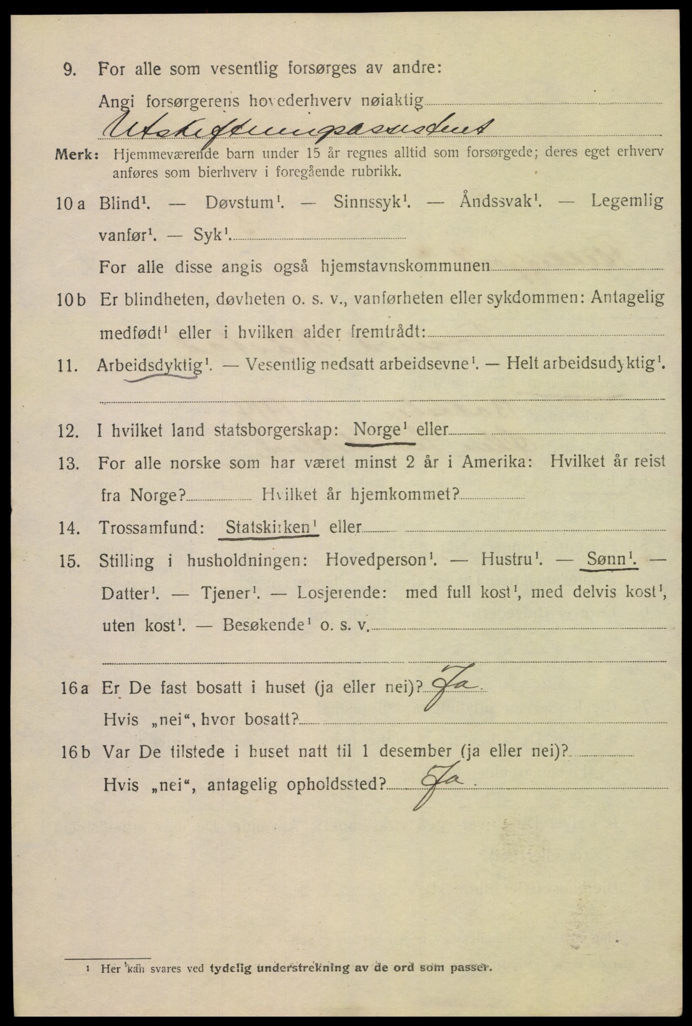 SAK, 1920 census for Flekkefjord, 1920, p. 4455