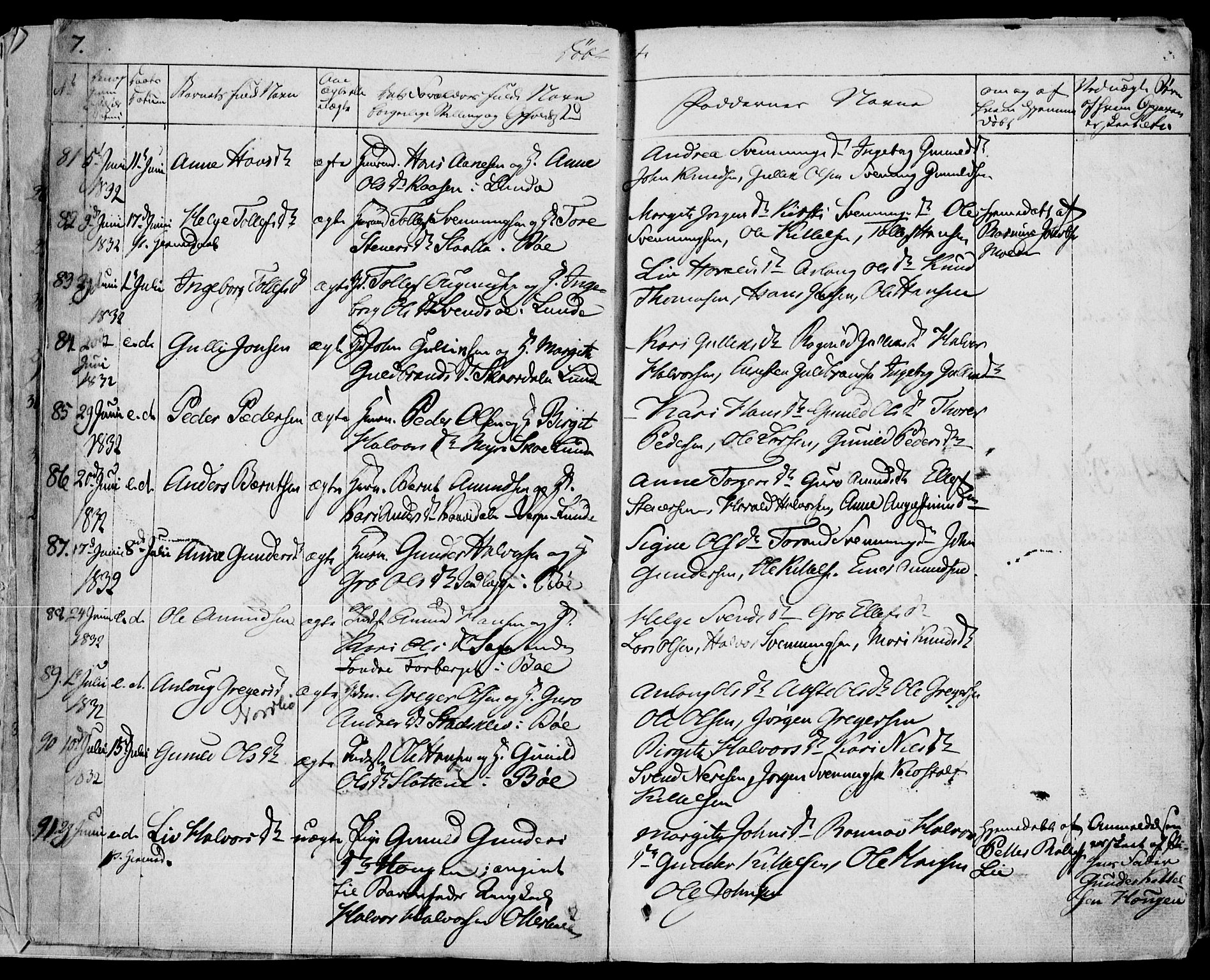 Bø kirkebøker, SAKO/A-257/F/Fa/L0007: Parish register (official) no. 7, 1831-1848, p. 7