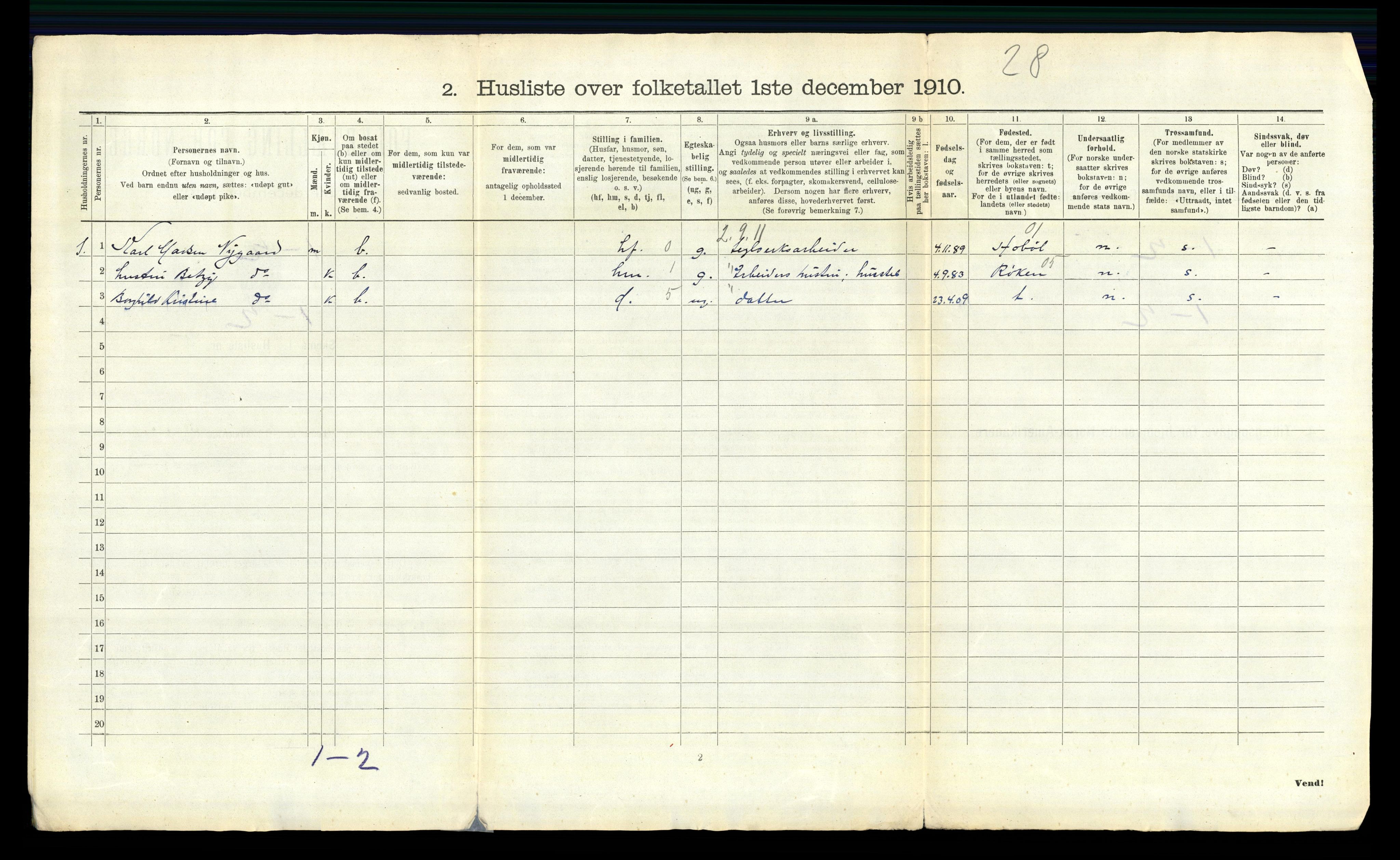 RA, 1910 census for Kråkstad, 1910, p. 44