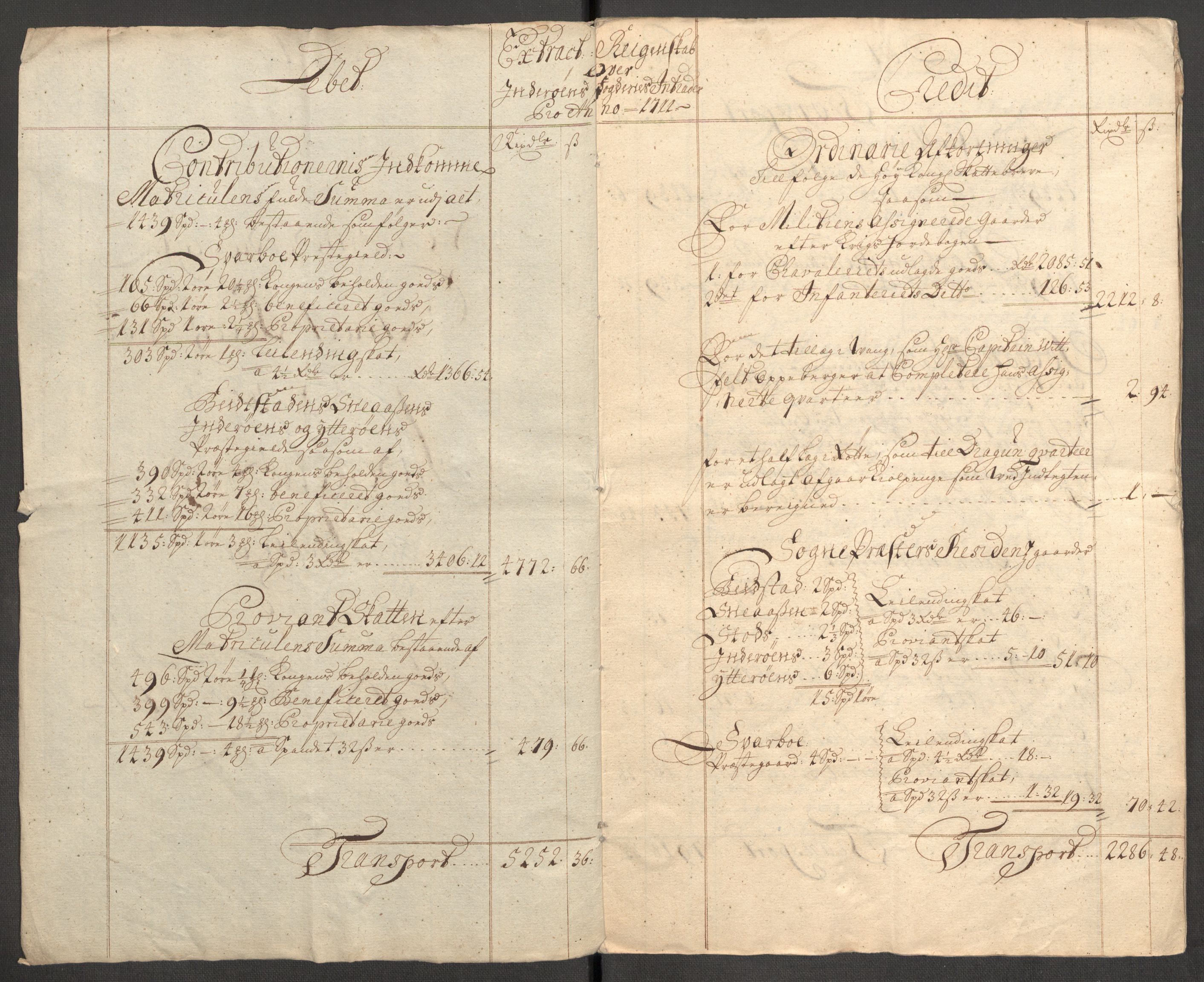 Rentekammeret inntil 1814, Reviderte regnskaper, Fogderegnskap, RA/EA-4092/R63/L4319: Fogderegnskap Inderøy, 1711, p. 4