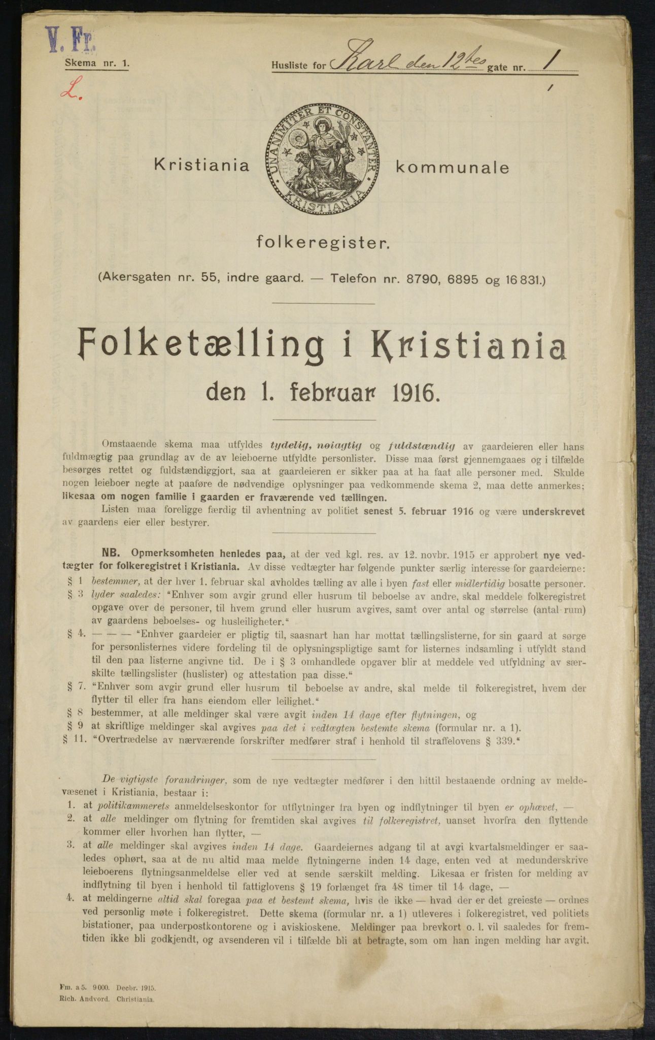 OBA, Municipal Census 1916 for Kristiania, 1916, p. 49323