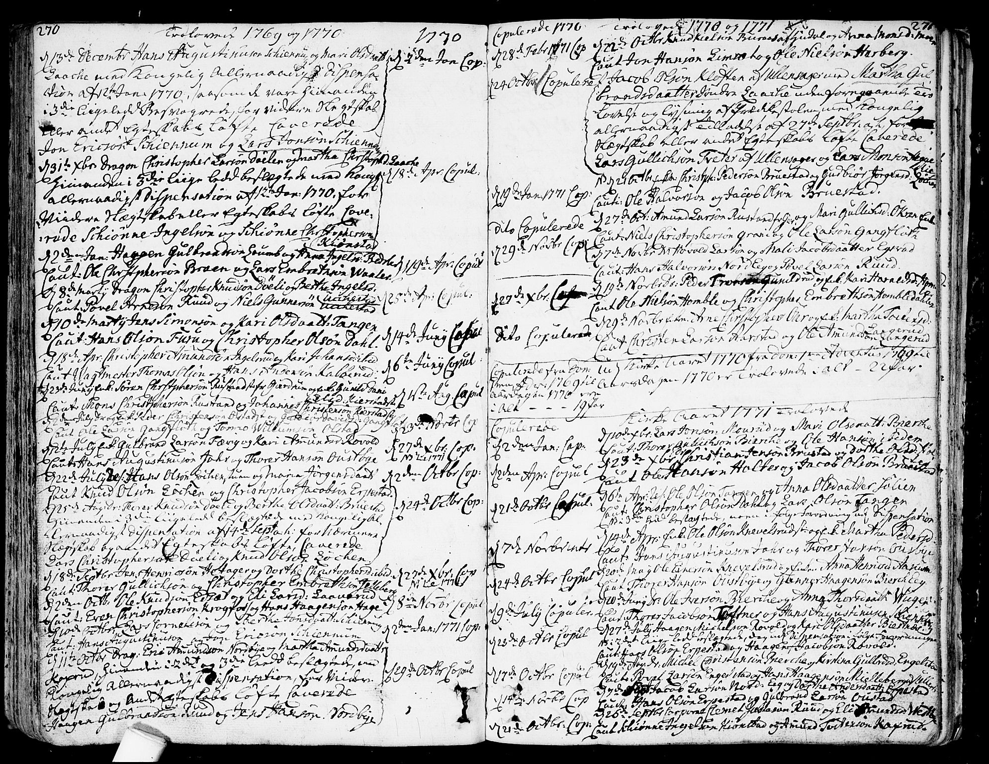 Nannestad prestekontor Kirkebøker, SAO/A-10414a/F/Fa/L0007: Parish register (official) no. I 7, 1754-1791, p. 270-271