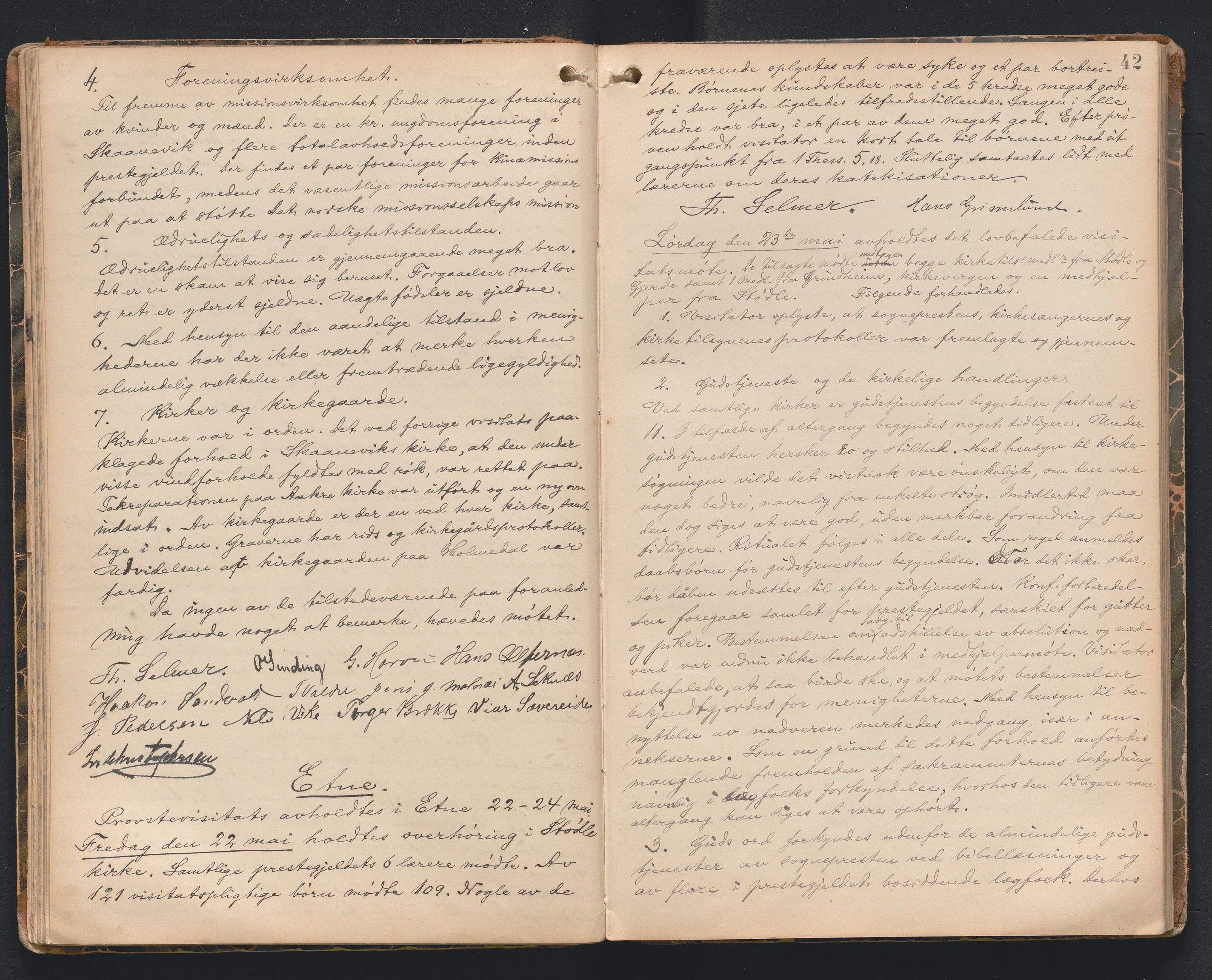 Søndre Sunnhordland prosti, AV/SAB-A-99913/F/L0002: Visitasprotokoll, 1895-1967, p. 41b-42a