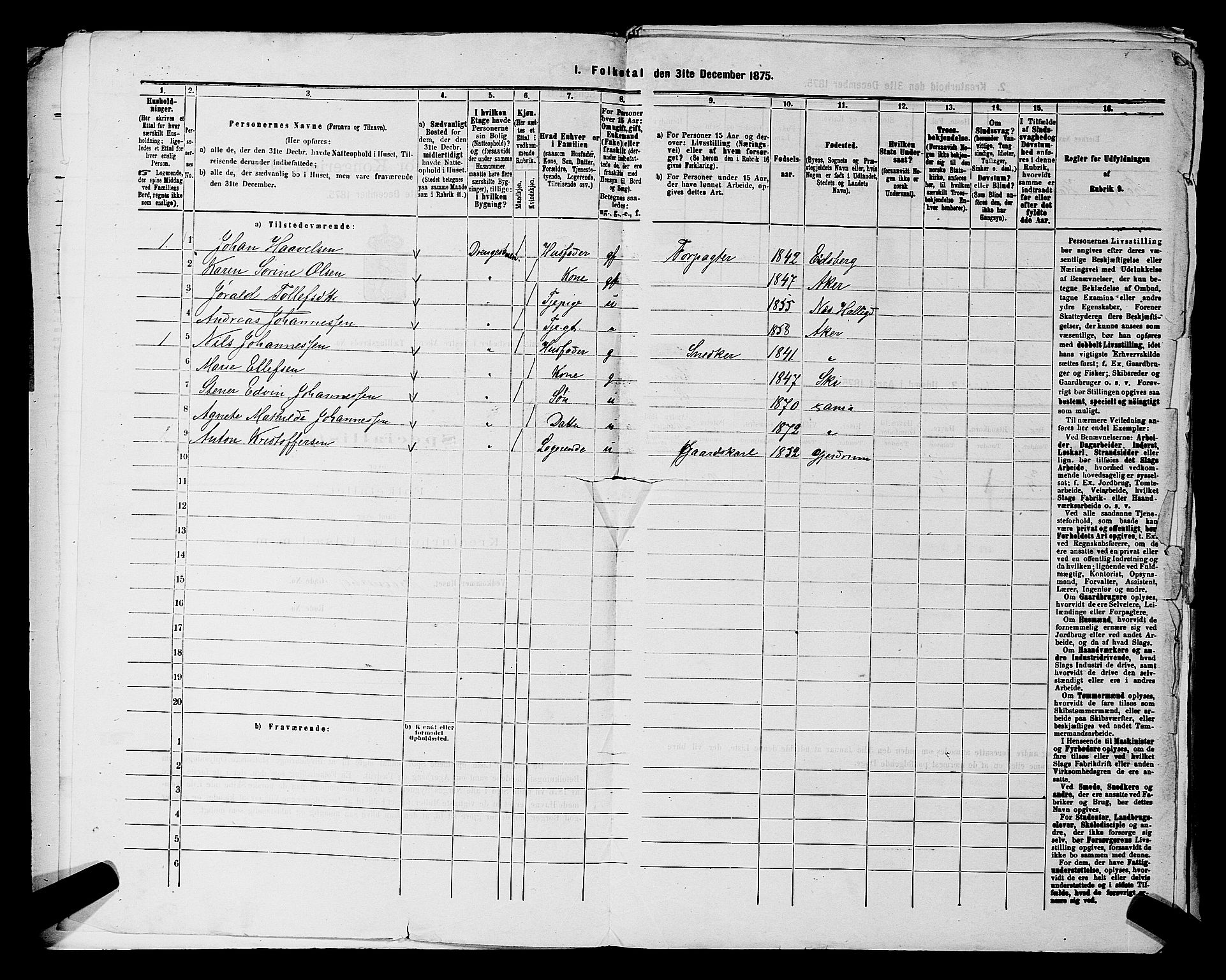 RA, 1875 census for 0218aP Vestre Aker, 1875, p. 2246