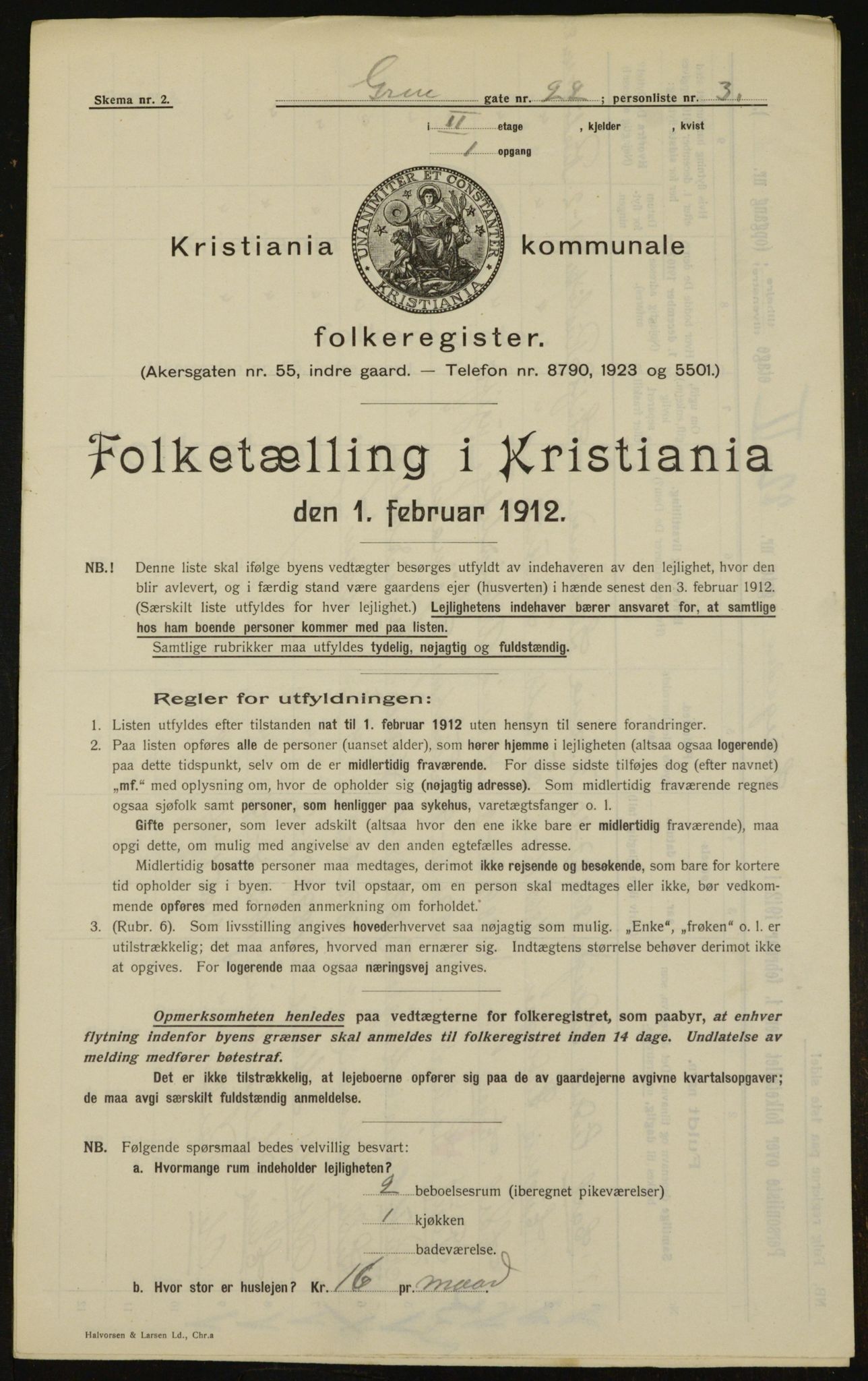 OBA, Municipal Census 1912 for Kristiania, 1912, p. 30462