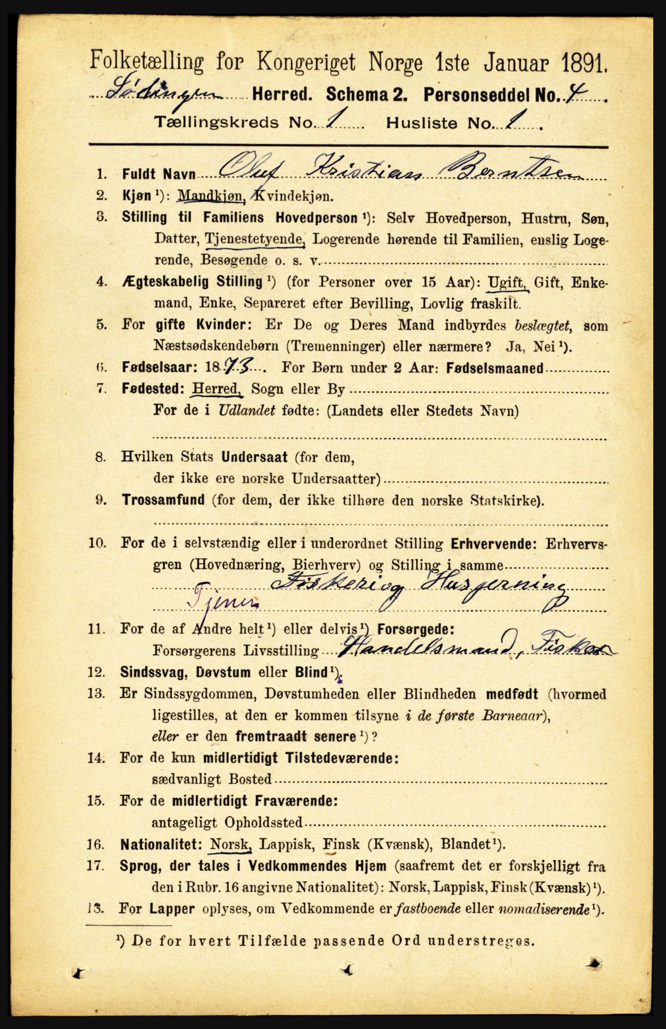 RA, 1891 census for 1851 Lødingen, 1891, p. 103