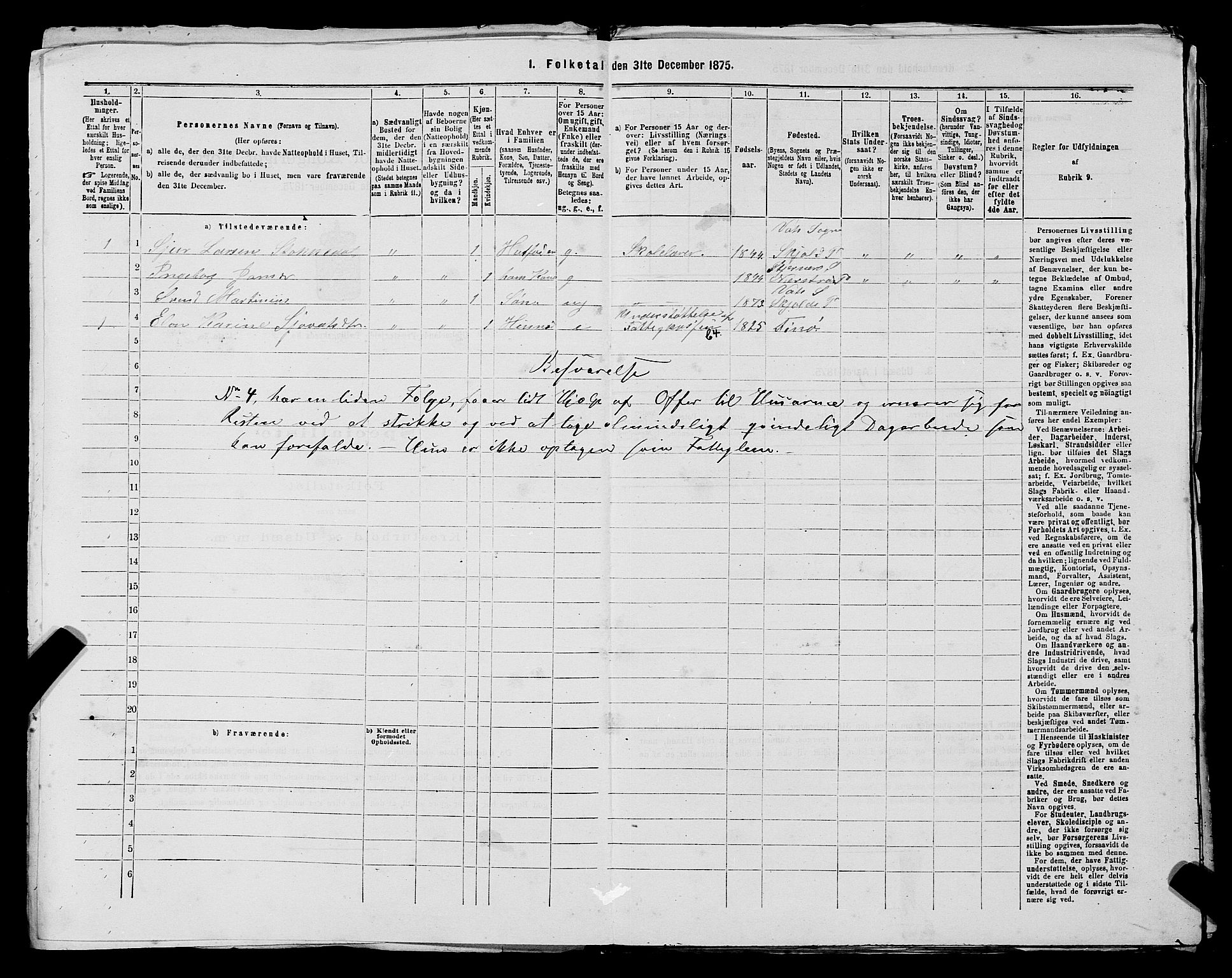 SAST, 1875 census for 1133P Hjelmeland, 1875, p. 1149