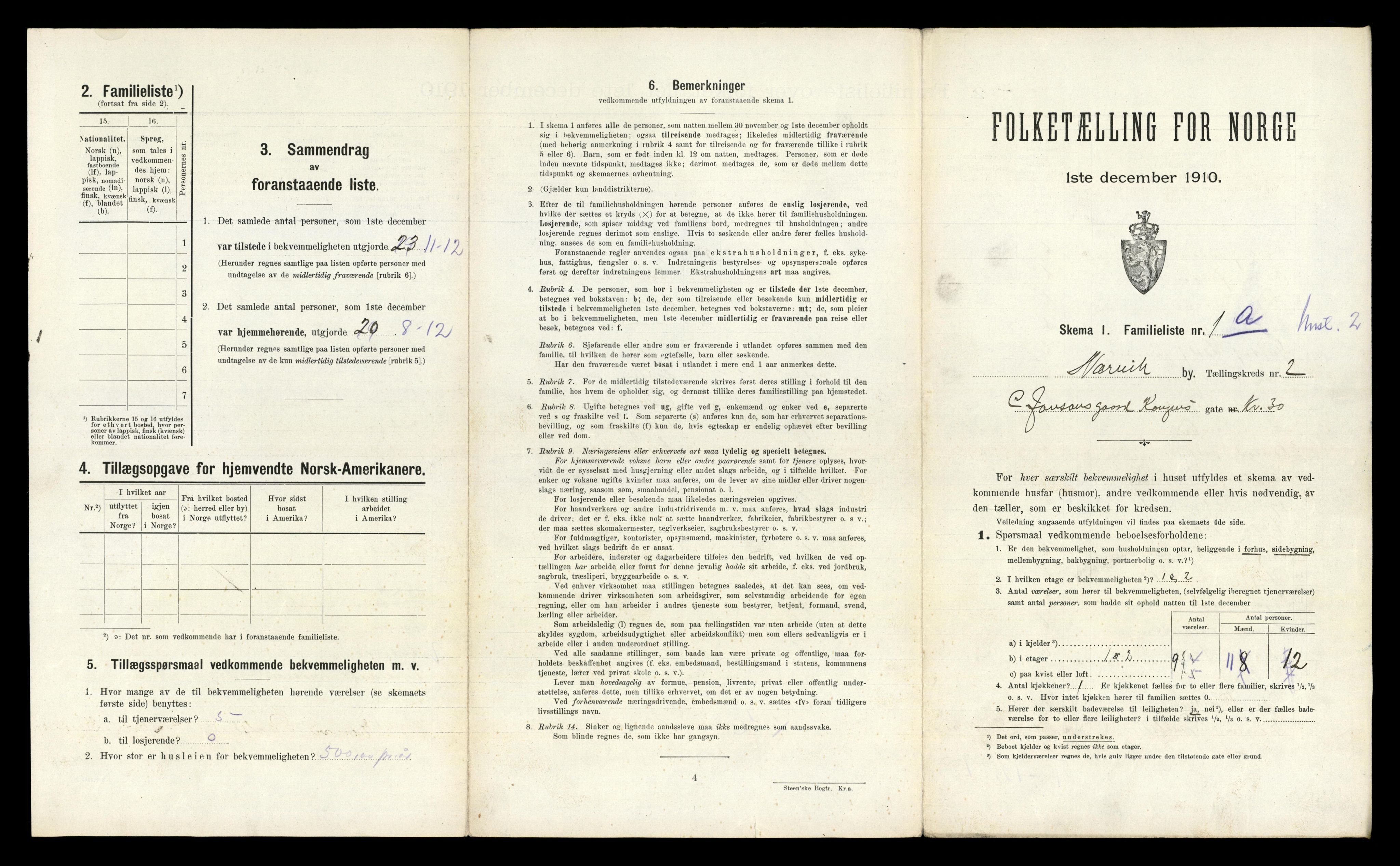 RA, 1910 census for Narvik, 1910, p. 325