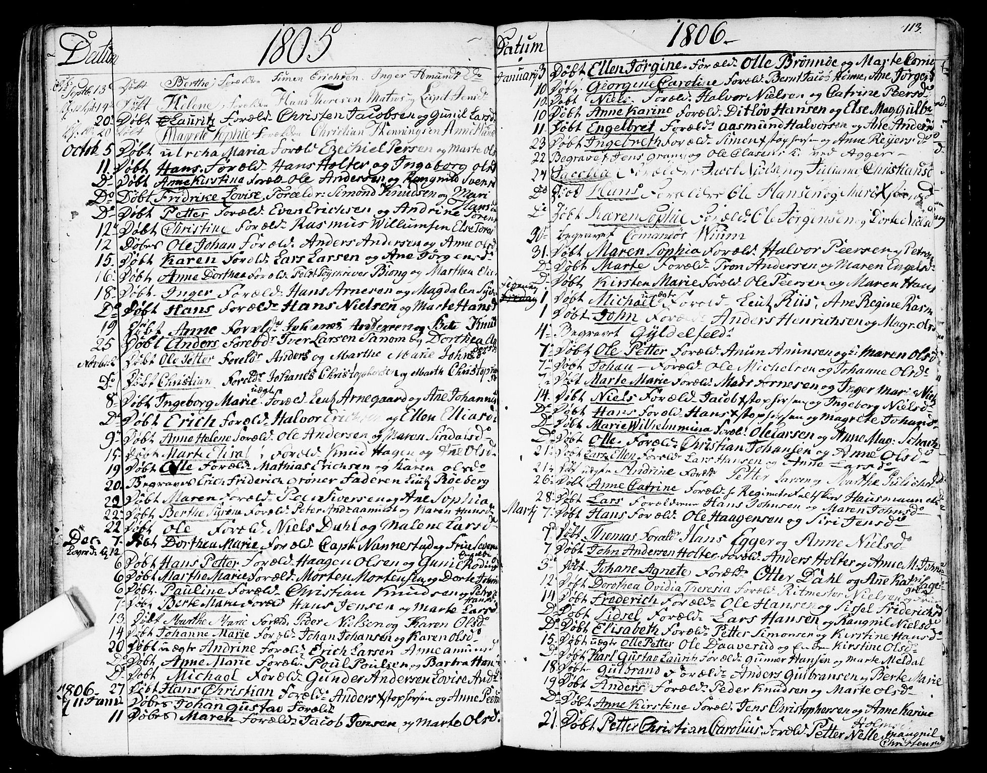 Garnisonsmenigheten Kirkebøker, SAO/A-10846/G/Ga/L0001: Parish register (copy) no. 1, 1796-1814, p. 112-113