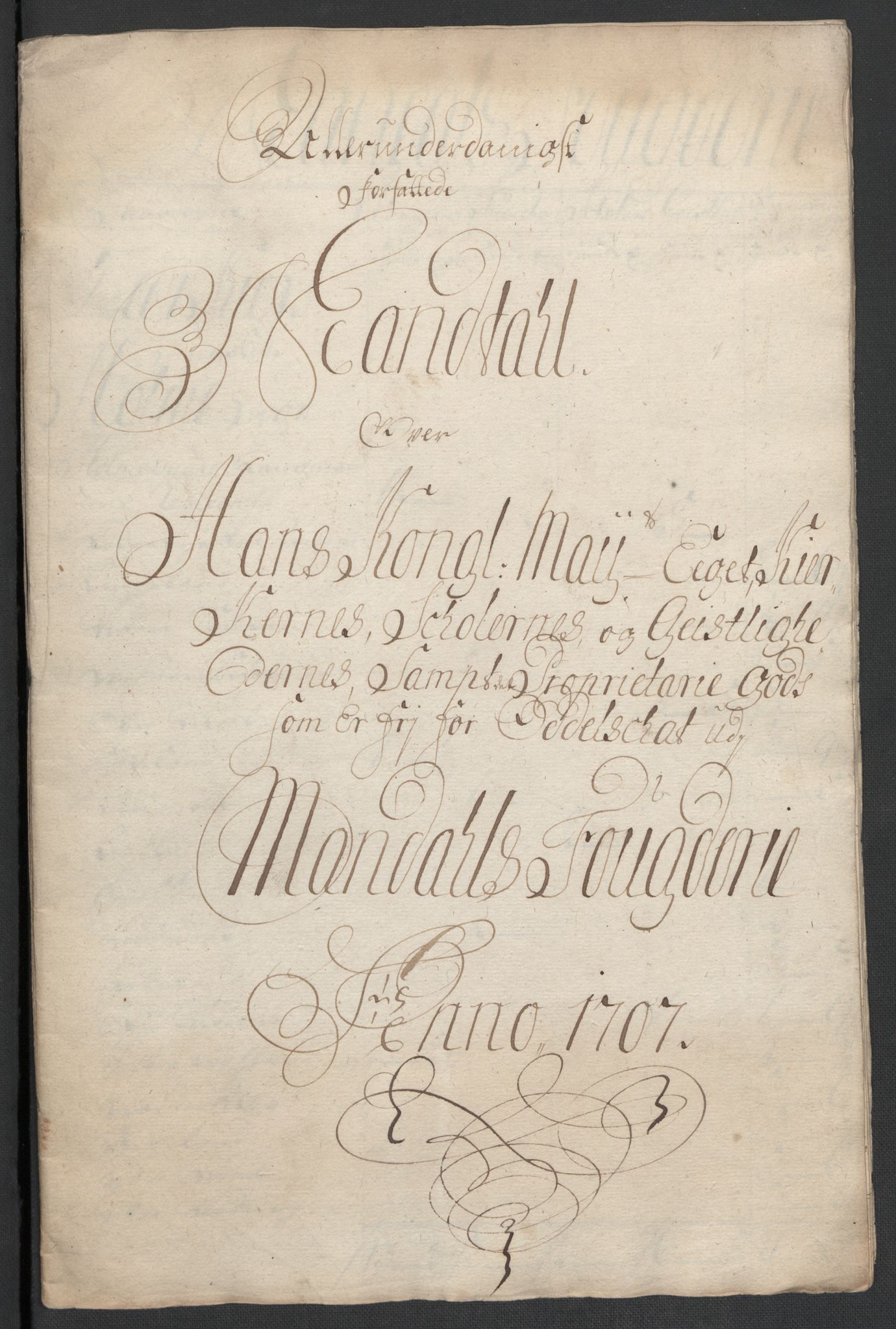 Rentekammeret inntil 1814, Reviderte regnskaper, Fogderegnskap, RA/EA-4092/R43/L2551: Fogderegnskap Lista og Mandal, 1705-1709, p. 557