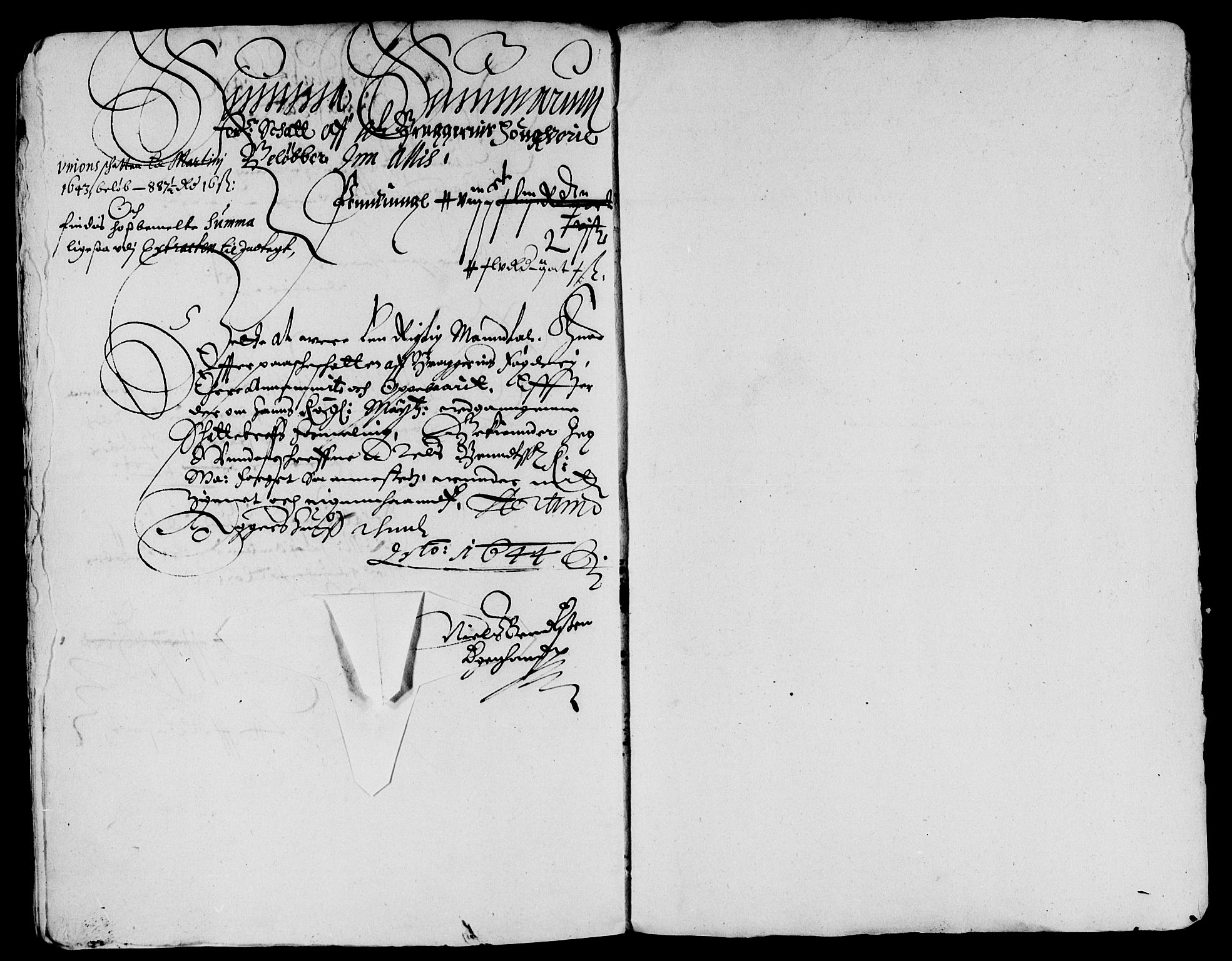 Rentekammeret inntil 1814, Reviderte regnskaper, Lensregnskaper, AV/RA-EA-5023/R/Rb/Rba/L0173: Akershus len, 1643-1644