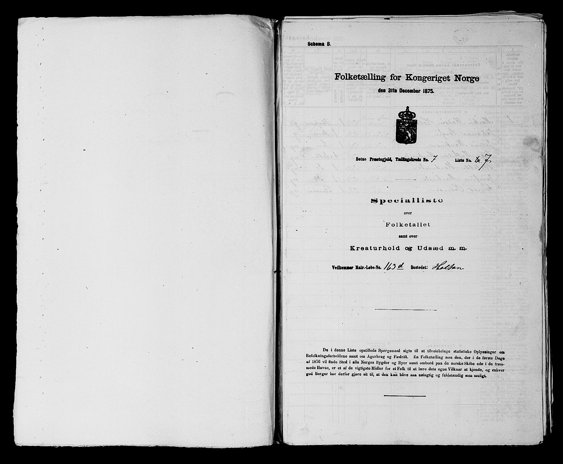 SAKO, 1875 census for 0715P Botne, 1875, p. 580