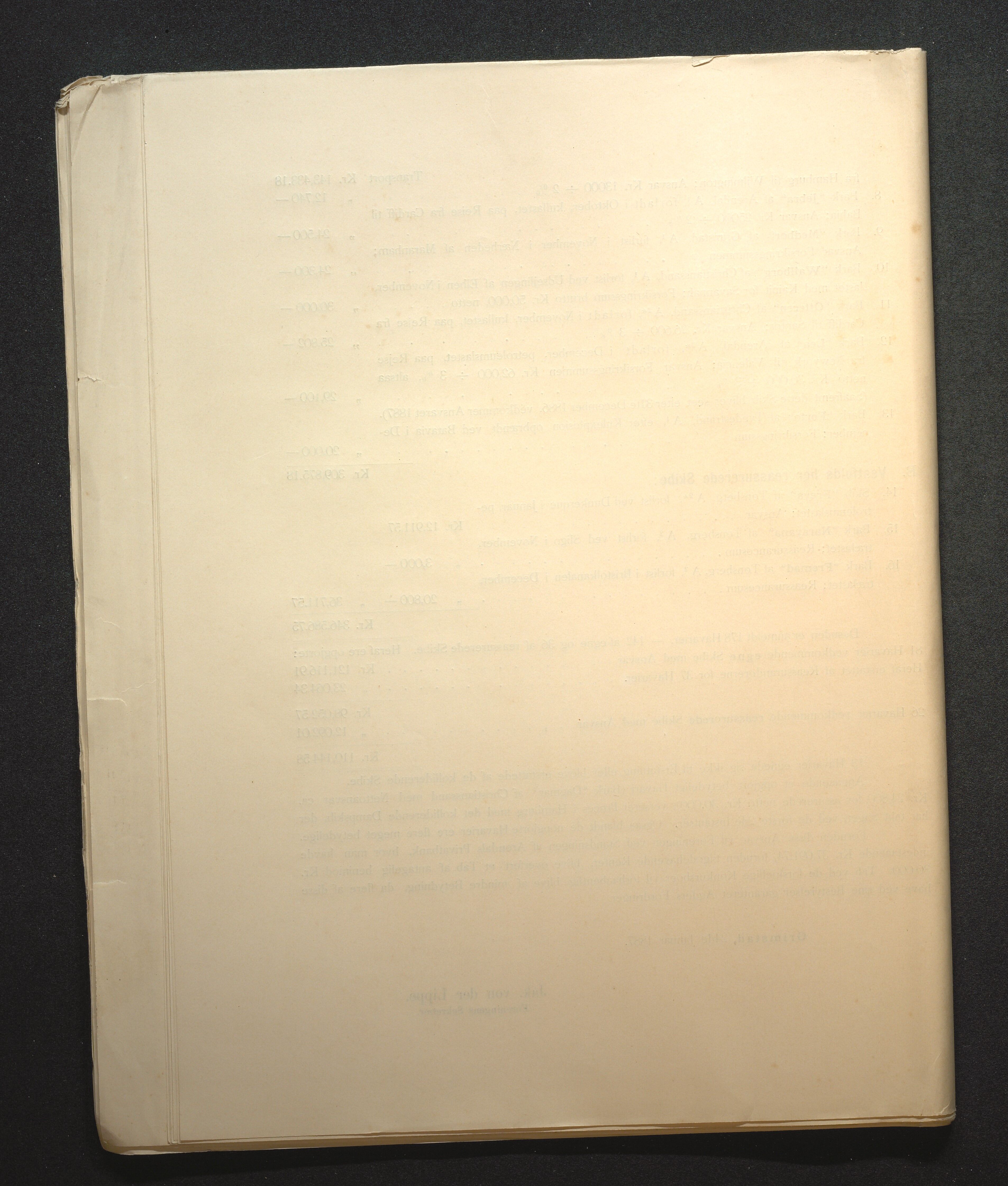 Agders Gjensidige Assuranceforening, AAKS/PA-1718/05/L0002: Regnskap, seilavdeling, pakkesak, 1881-1889