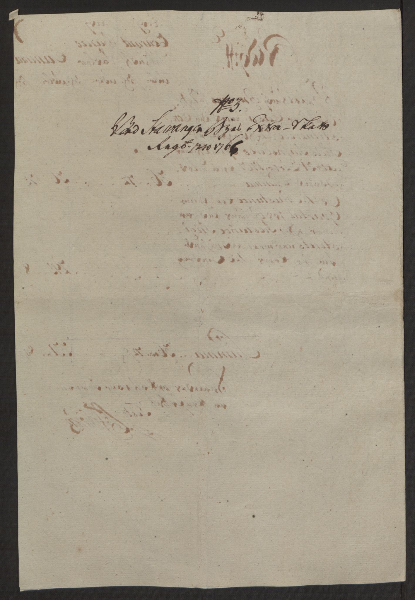 Rentekammeret inntil 1814, Reviderte regnskaper, Byregnskaper, AV/RA-EA-4066/R/Ro/L0305/0001: [O6] Kontribusjonsregnskap / Ekstraskatt, 1762-1768, p. 183