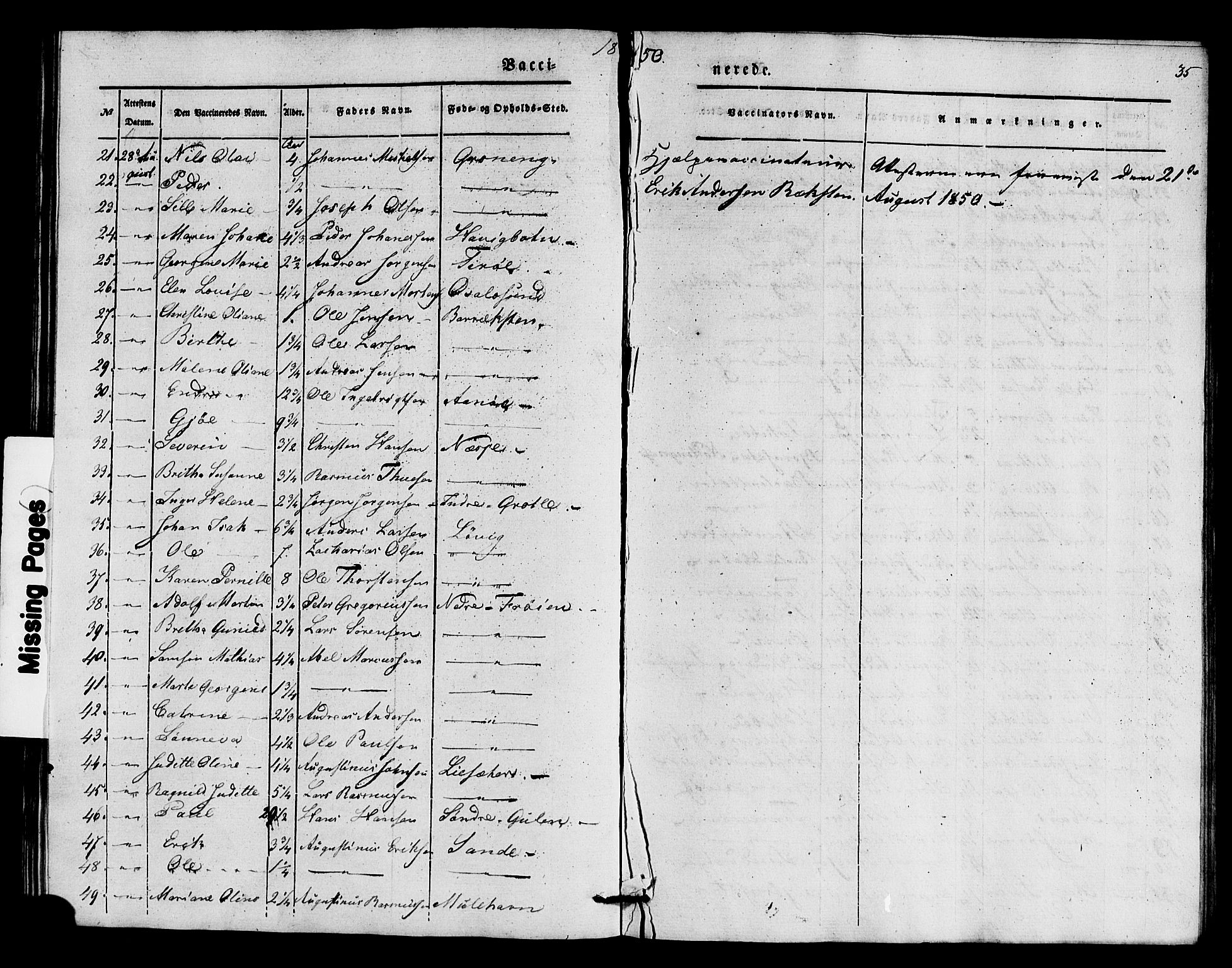 Kinn sokneprestembete, SAB/A-80801/H/Haa/Haaa/L0016: Parish register (official) no. A 16, 1841-1858, p. 35