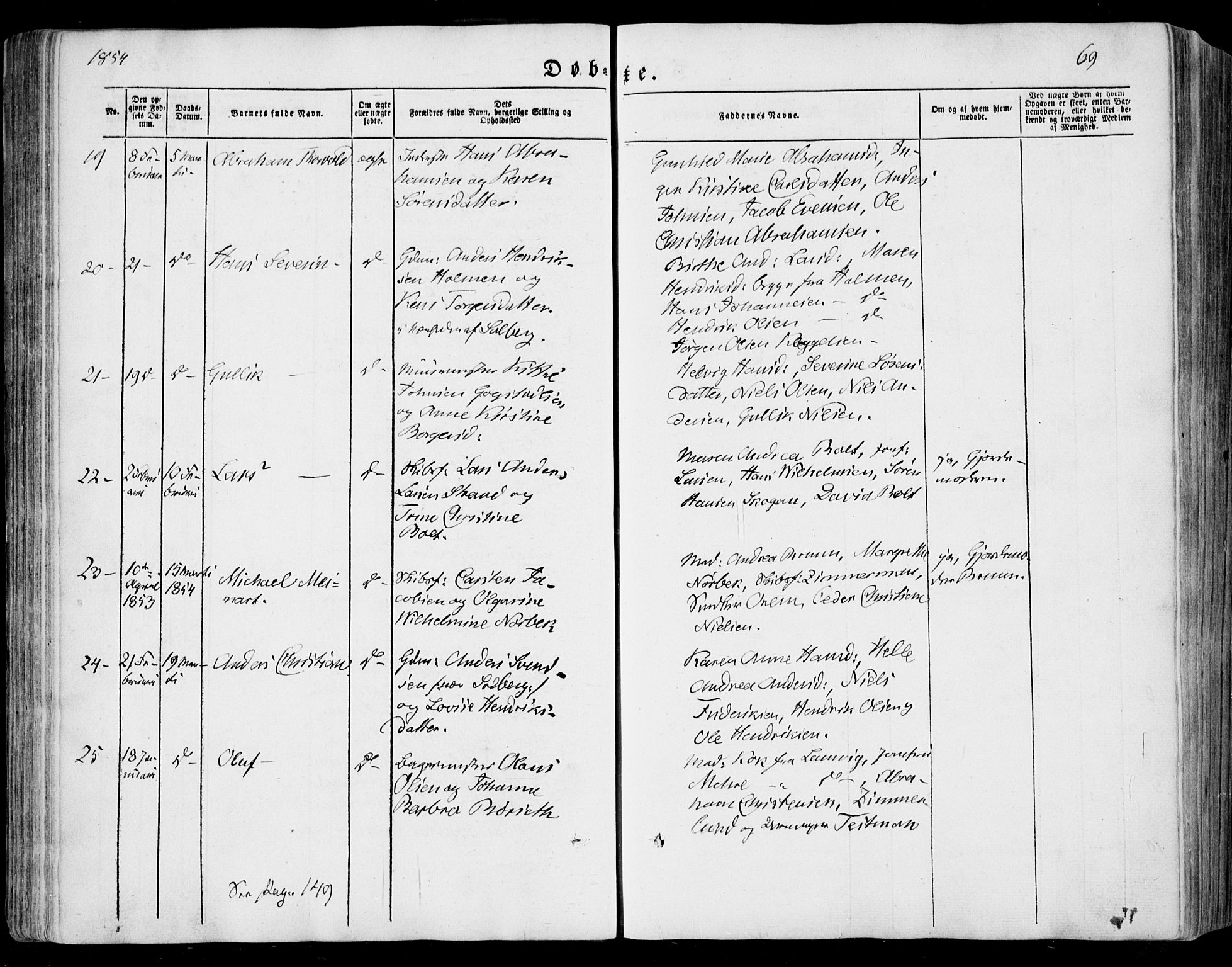Sandar kirkebøker, SAKO/A-243/F/Fa/L0006: Parish register (official) no. 6, 1847-1860, p. 69