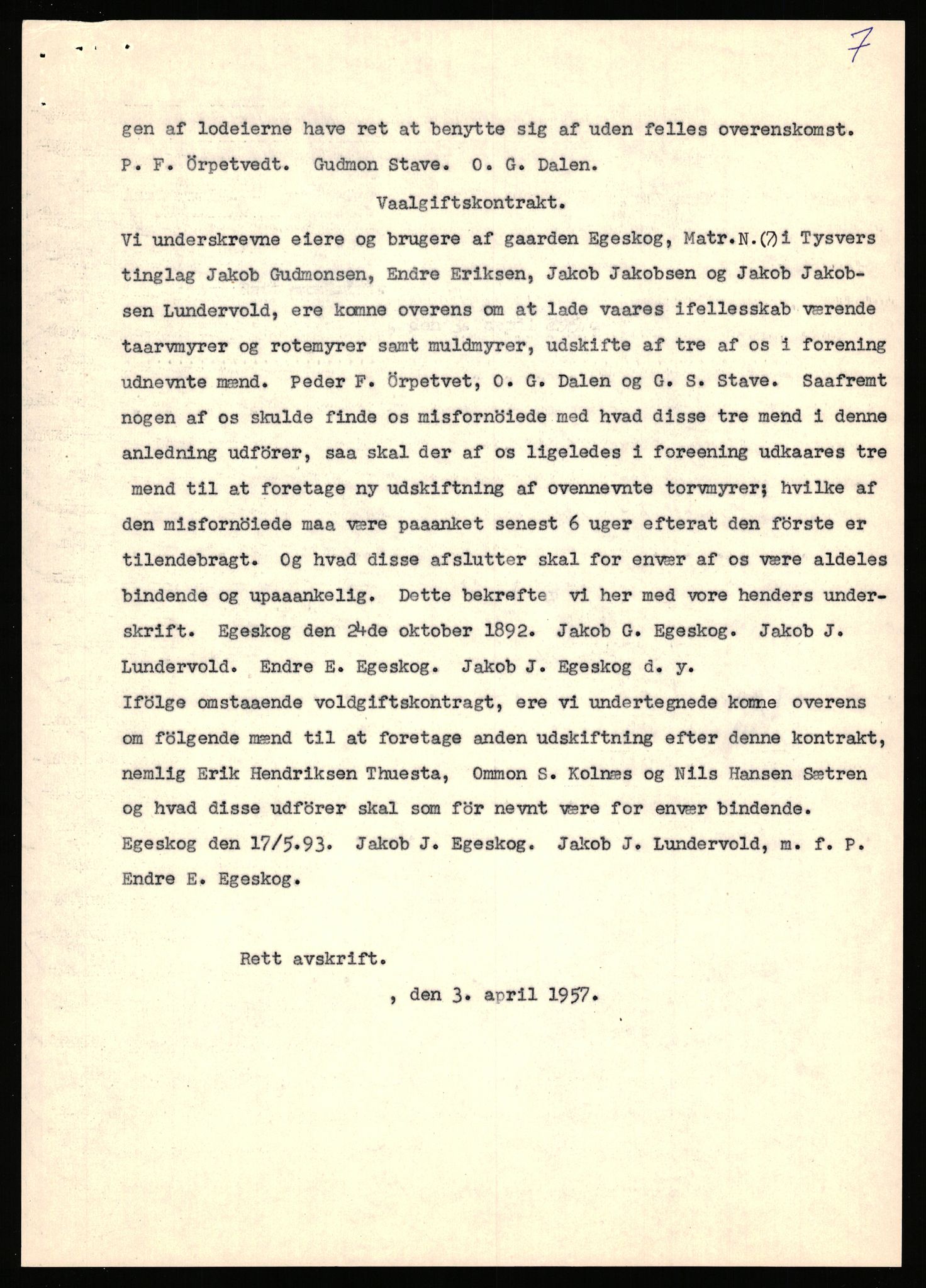 Statsarkivet i Stavanger, SAST/A-101971/03/Y/Yj/L0017: Avskrifter sortert etter gårdsnavn: Eigeland østre - Elve, 1750-1930, p. 377