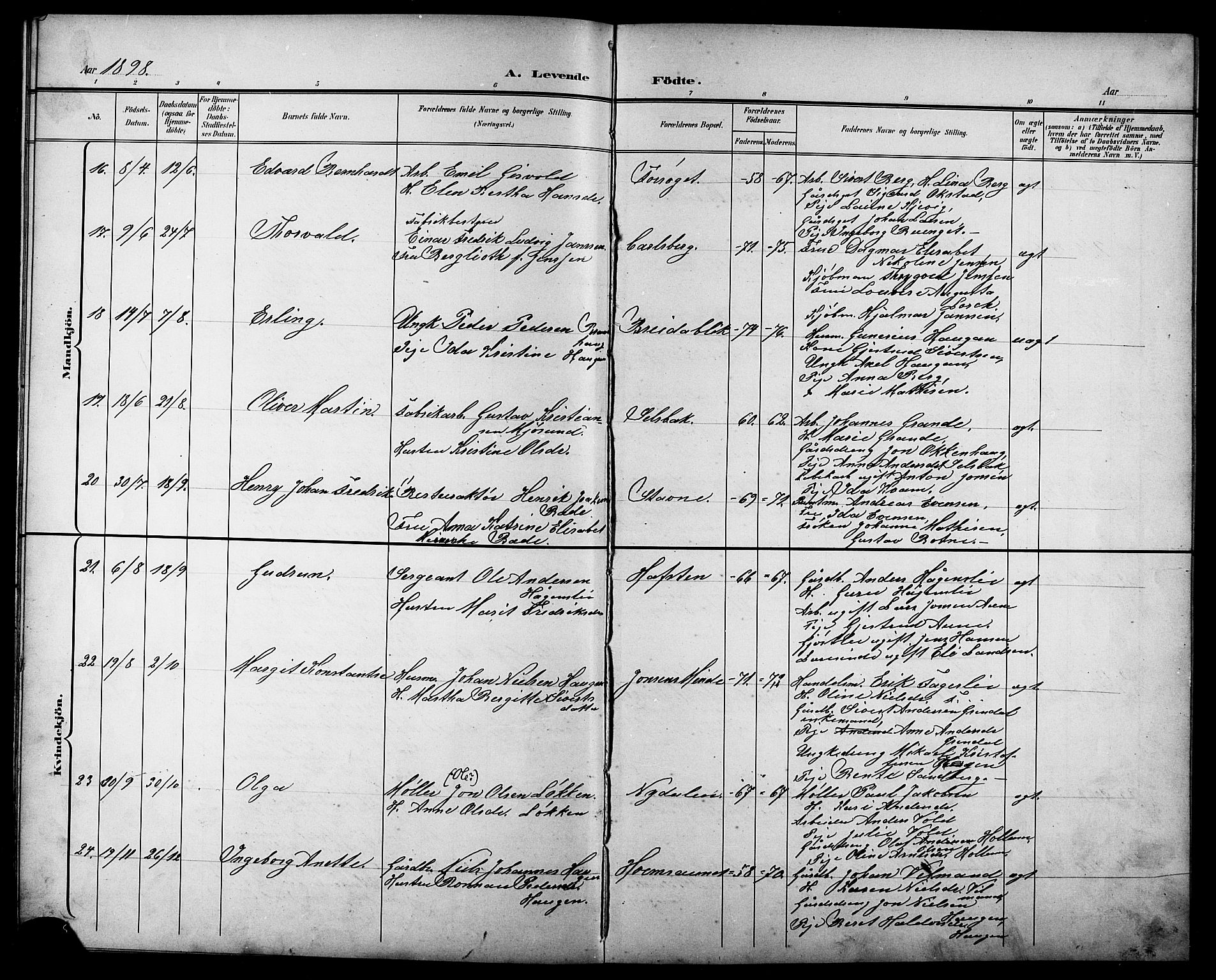 Ministerialprotokoller, klokkerbøker og fødselsregistre - Sør-Trøndelag, SAT/A-1456/611/L0355: Parish register (copy) no. 611C03, 1897-1914