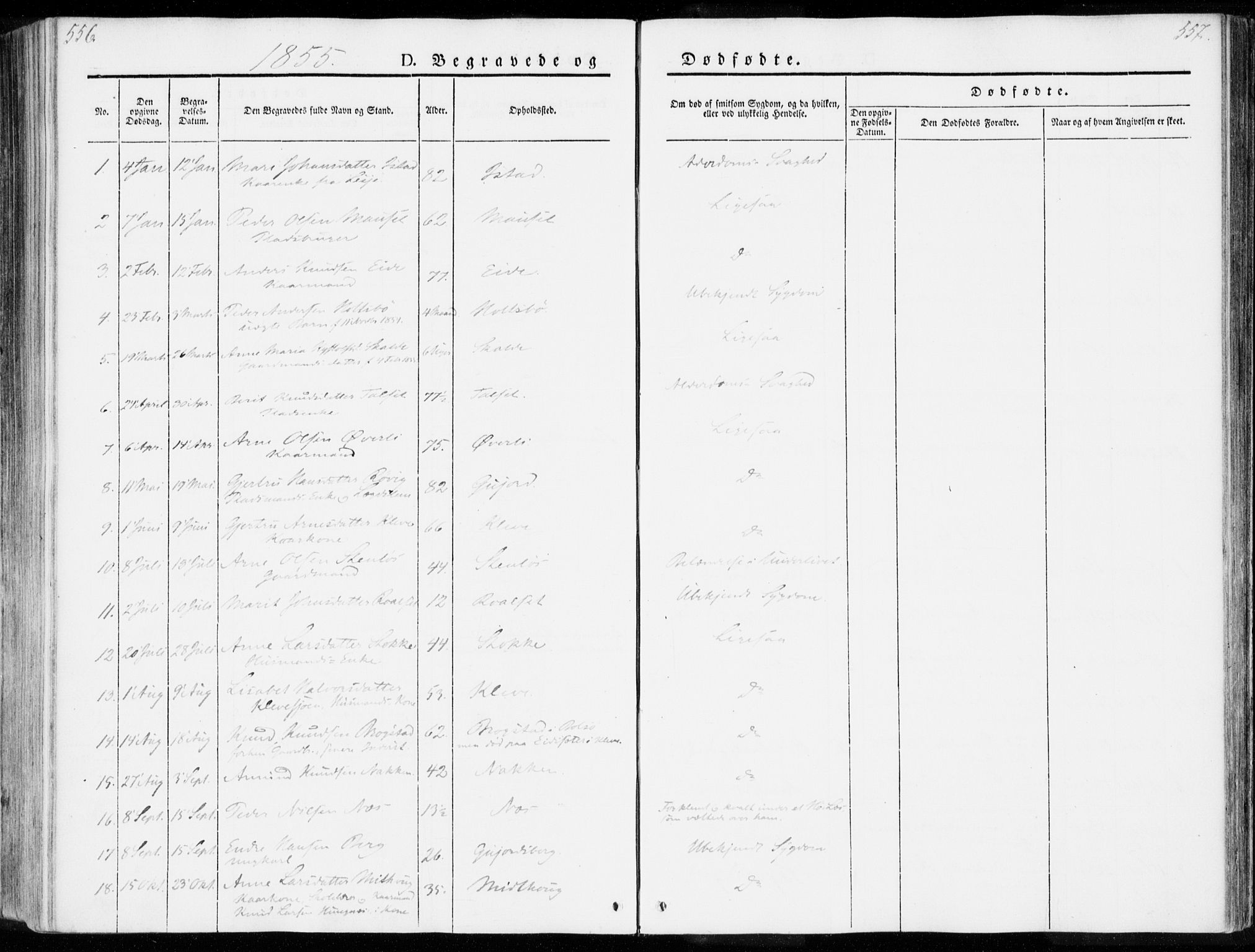 Ministerialprotokoller, klokkerbøker og fødselsregistre - Møre og Romsdal, SAT/A-1454/557/L0680: Parish register (official) no. 557A02, 1843-1869, p. 556-557