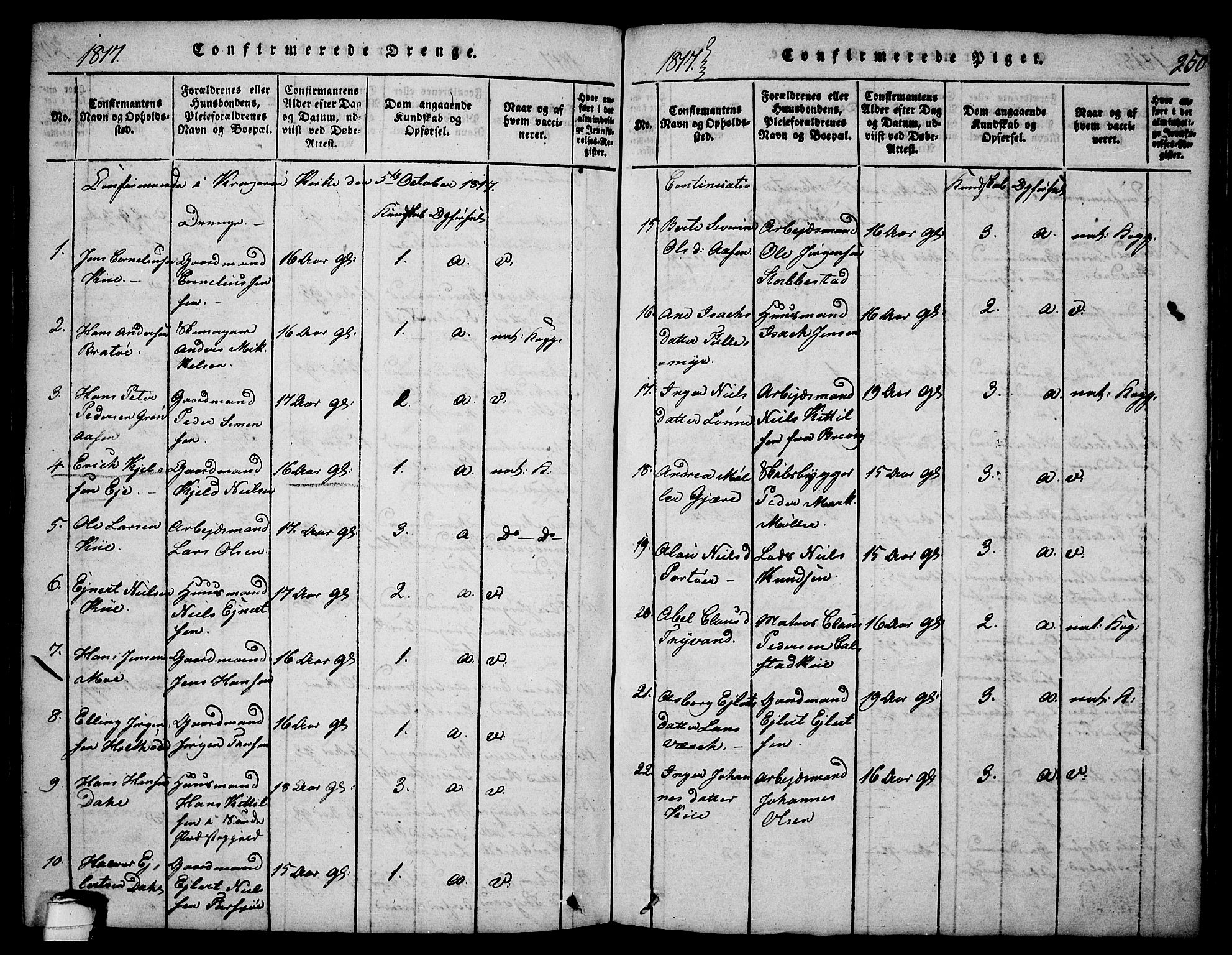 Sannidal kirkebøker, SAKO/A-296/F/Fa/L0004: Parish register (official) no. 4, 1814-1829, p. 250