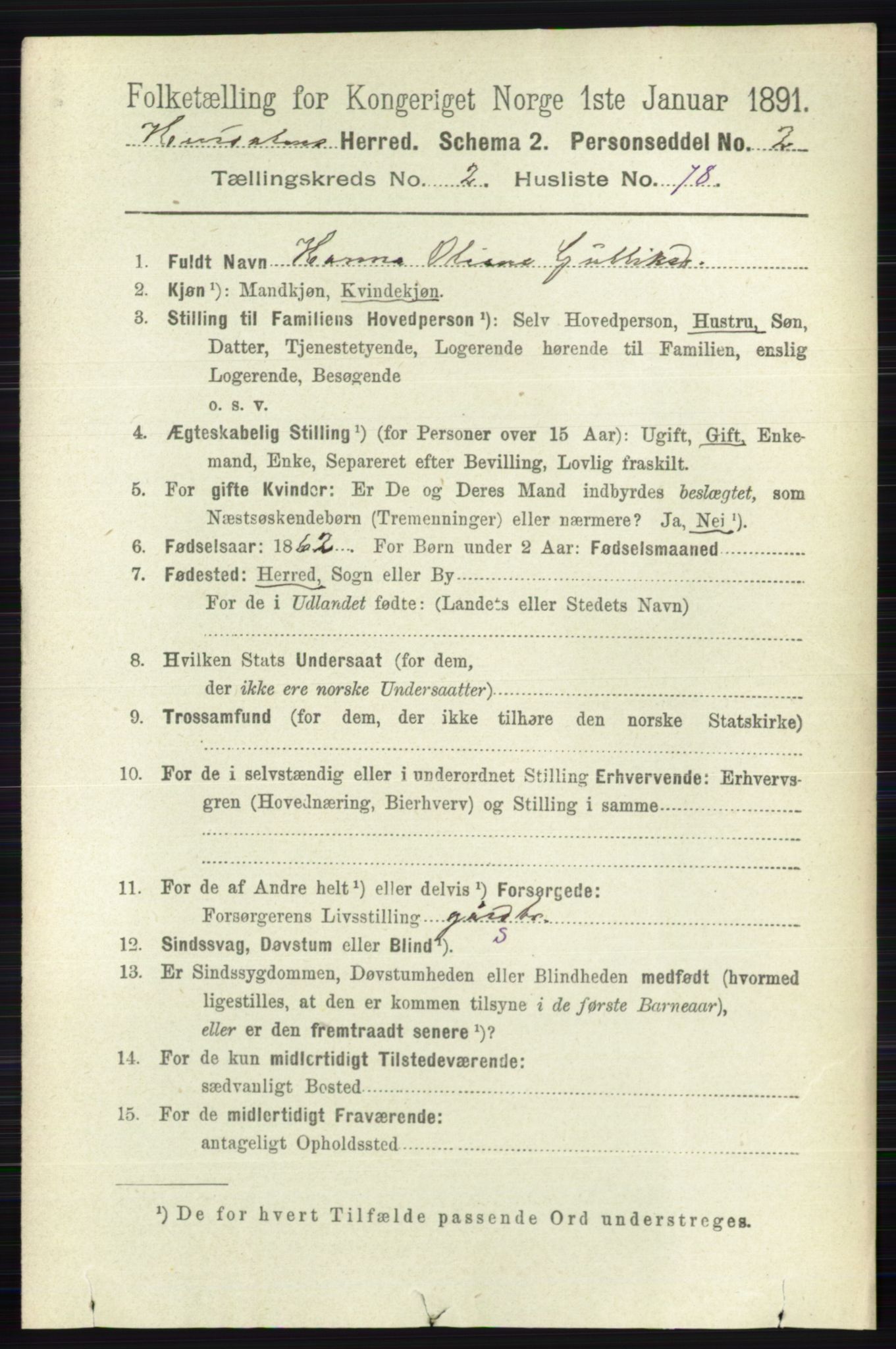 RA, 1891 census for 0239 Hurdal, 1891, p. 980