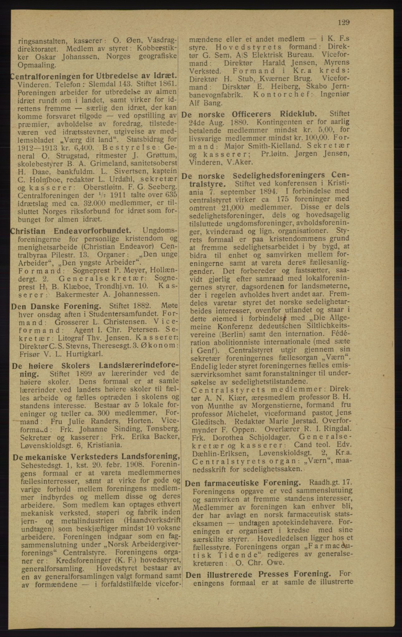 Kristiania/Oslo adressebok, PUBL/-, 1913, p. 131