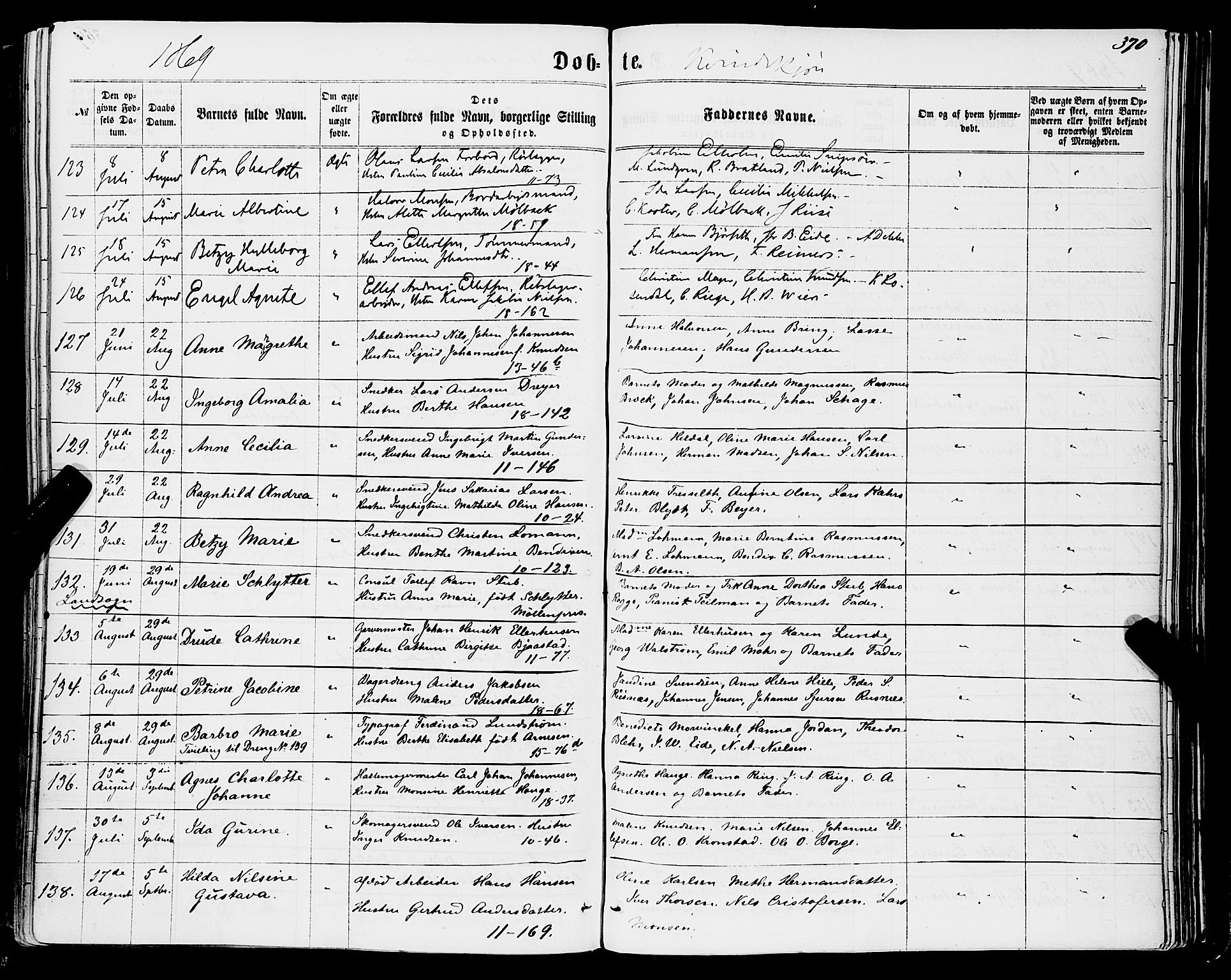 Domkirken sokneprestembete, SAB/A-74801/H/Haa/L0021: Parish register (official) no. B 4, 1859-1871, p. 370