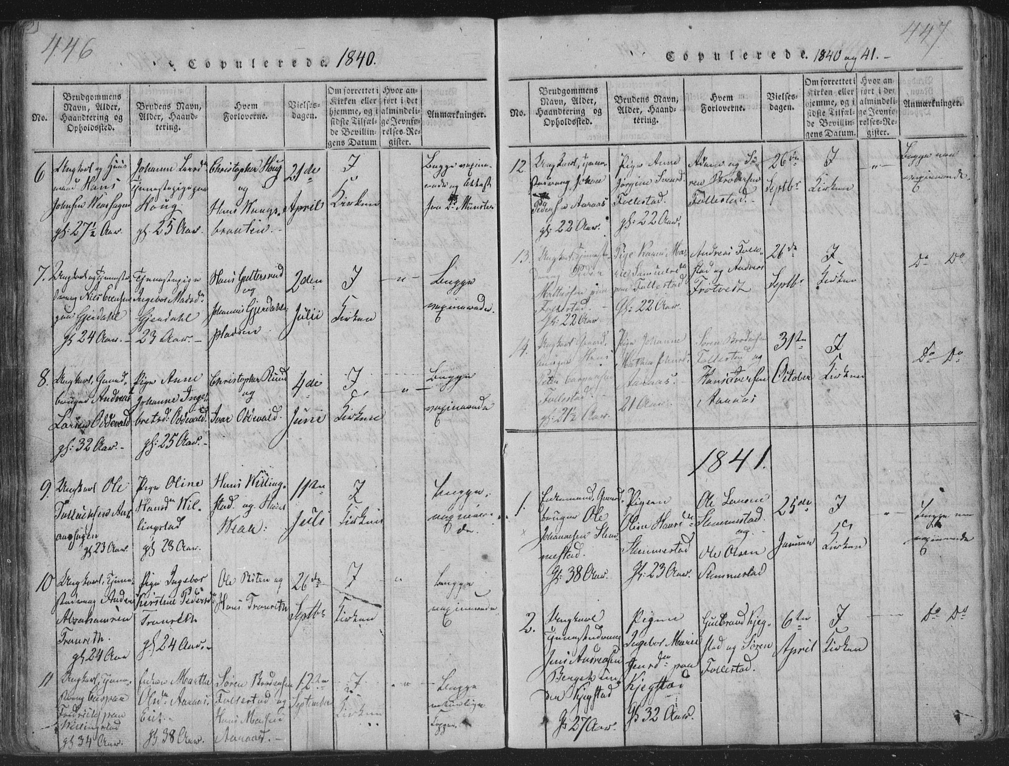 Røyken kirkebøker, AV/SAKO-A-241/G/Ga/L0003: Parish register (copy) no. 3, 1814-1856, p. 446-447