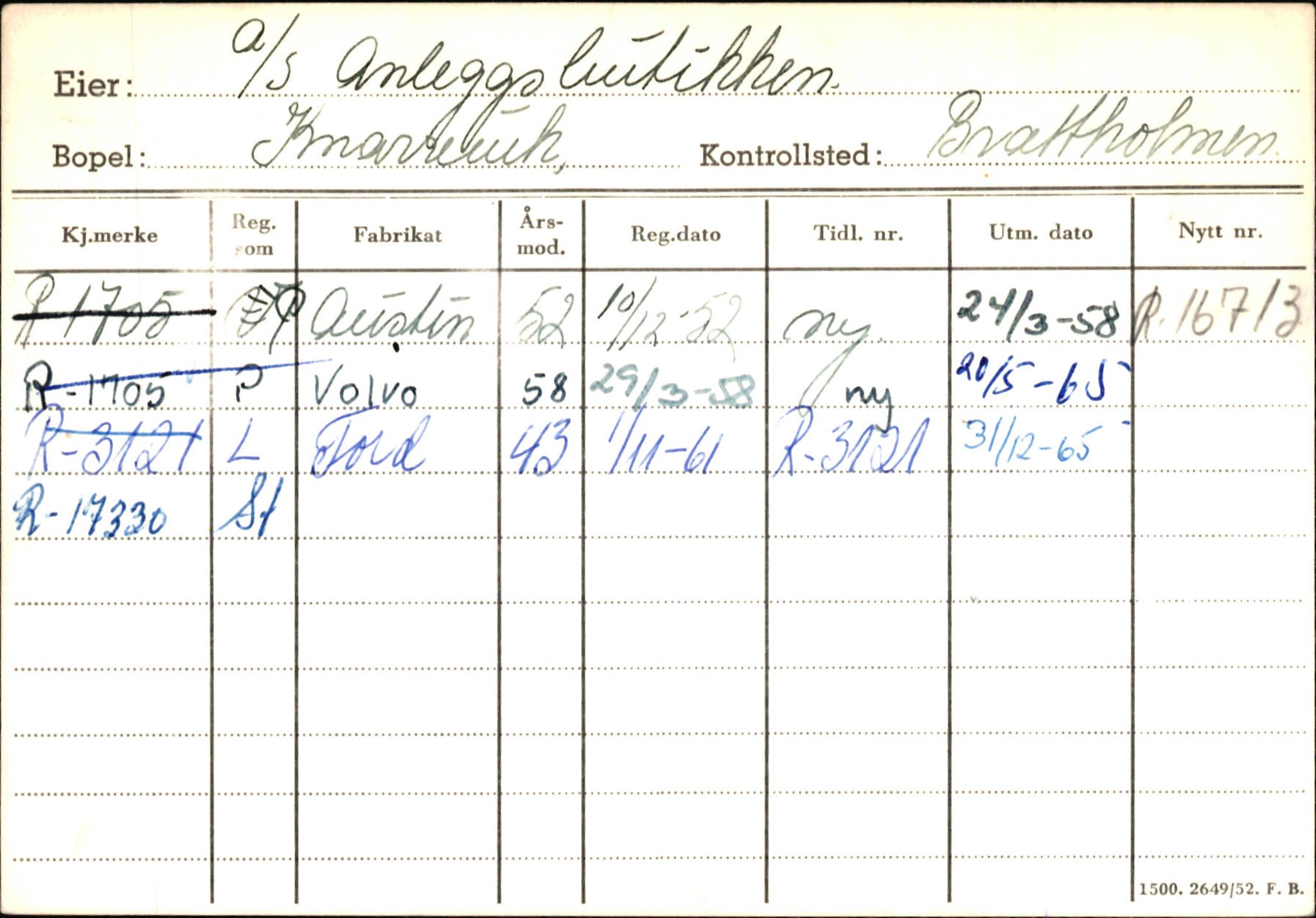 Statens vegvesen, Hordaland vegkontor, AV/SAB-A-5201/2/Ha/L0002: R-eierkort A, 1920-1971, p. 524