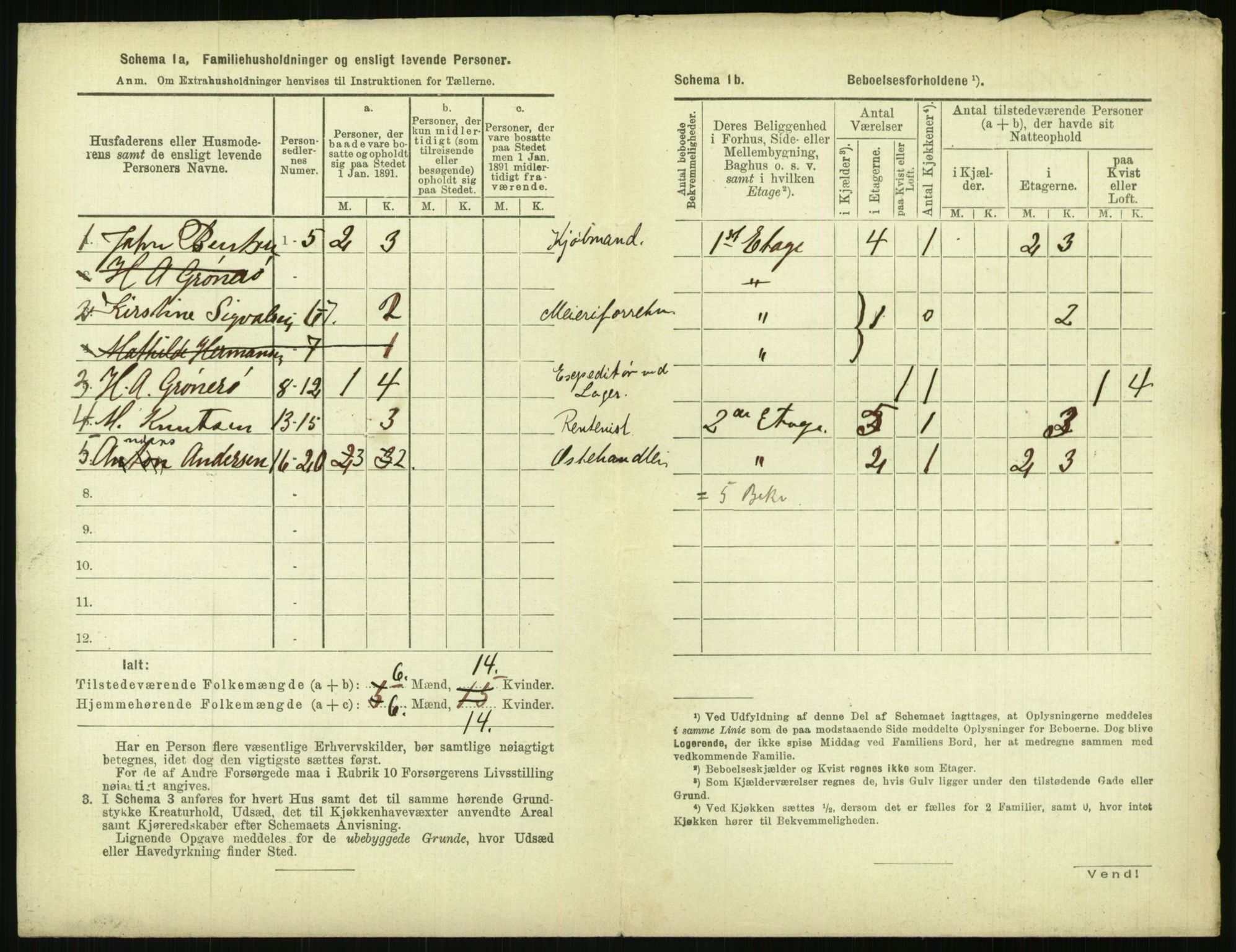 RA, 1891 census for 0806 Skien, 1891, p. 1385