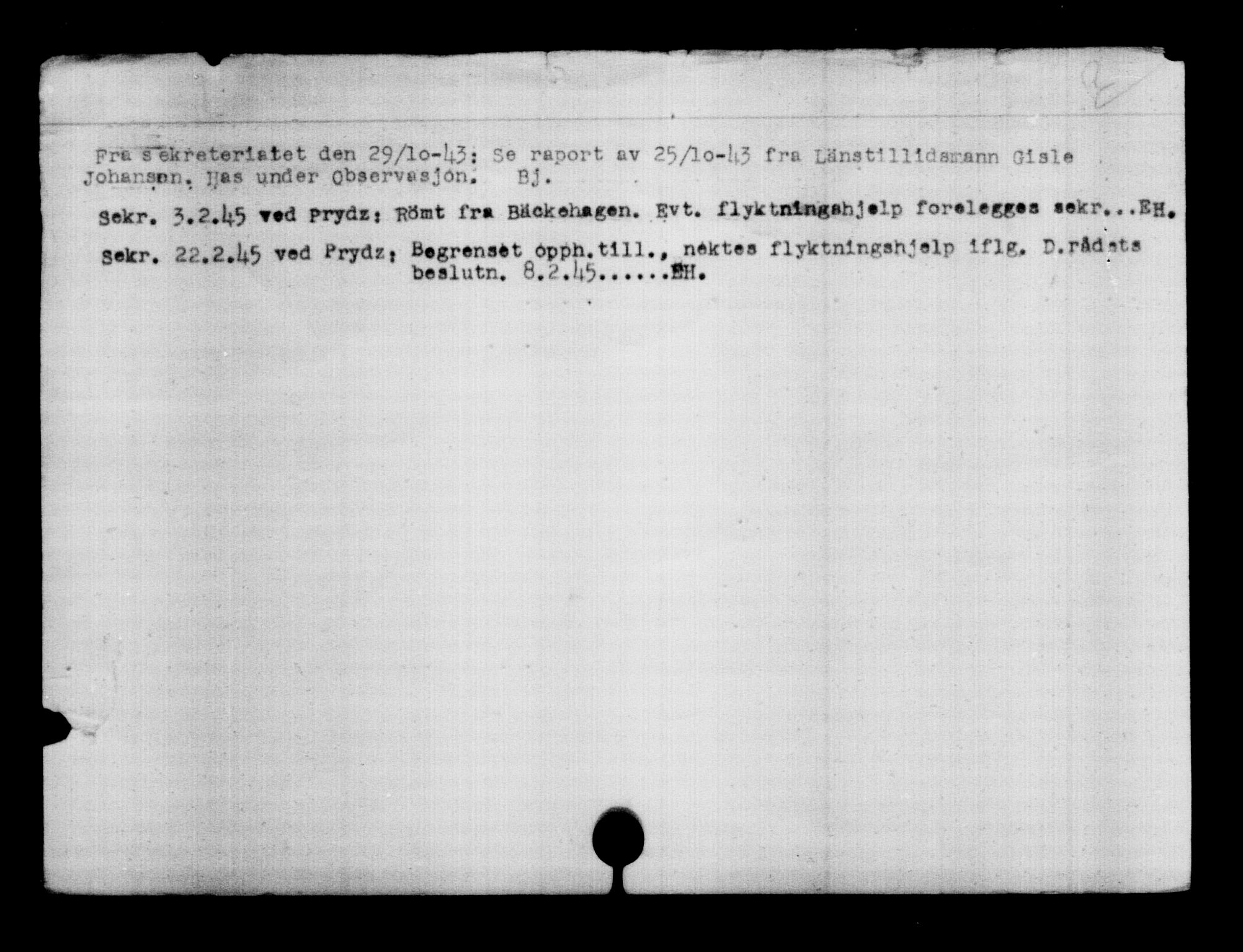 Den Kgl. Norske Legasjons Flyktningskontor, RA/S-6753/V/Va/L0006: Kjesäterkartoteket.  Flyktningenr. 9400-12711, 1940-1945, p. 2810