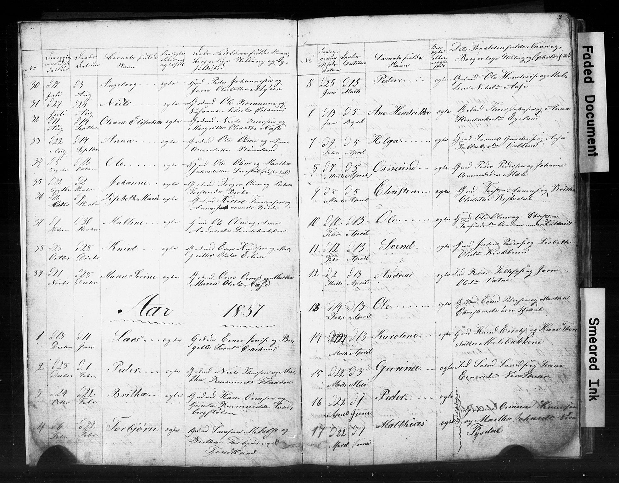 Hjelmeland sokneprestkontor, AV/SAST-A-101843/01/V/L0006: Parish register (copy) no. B 6, 1856-1884, p. 3