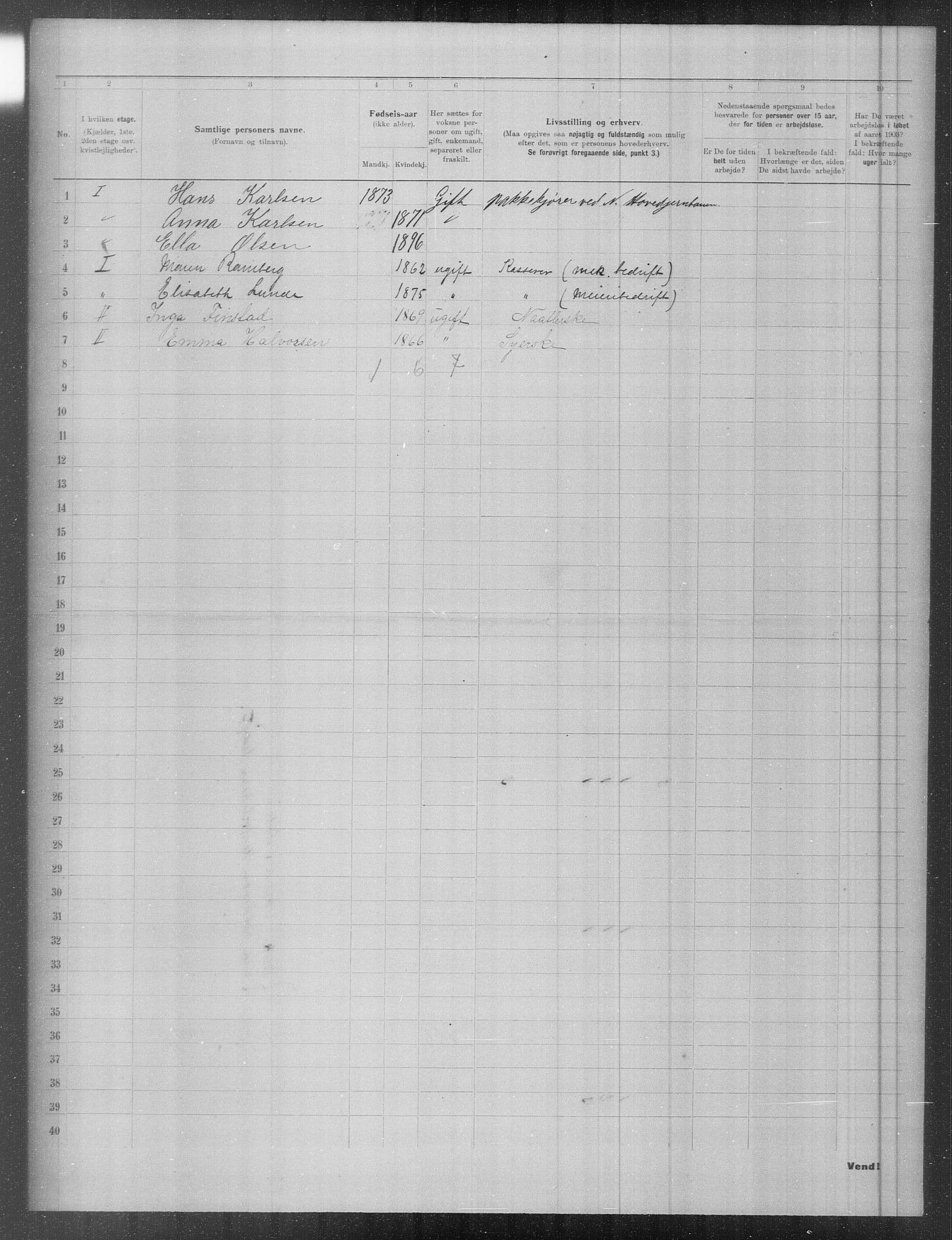 OBA, Municipal Census 1903 for Kristiania, 1903, p. 6602