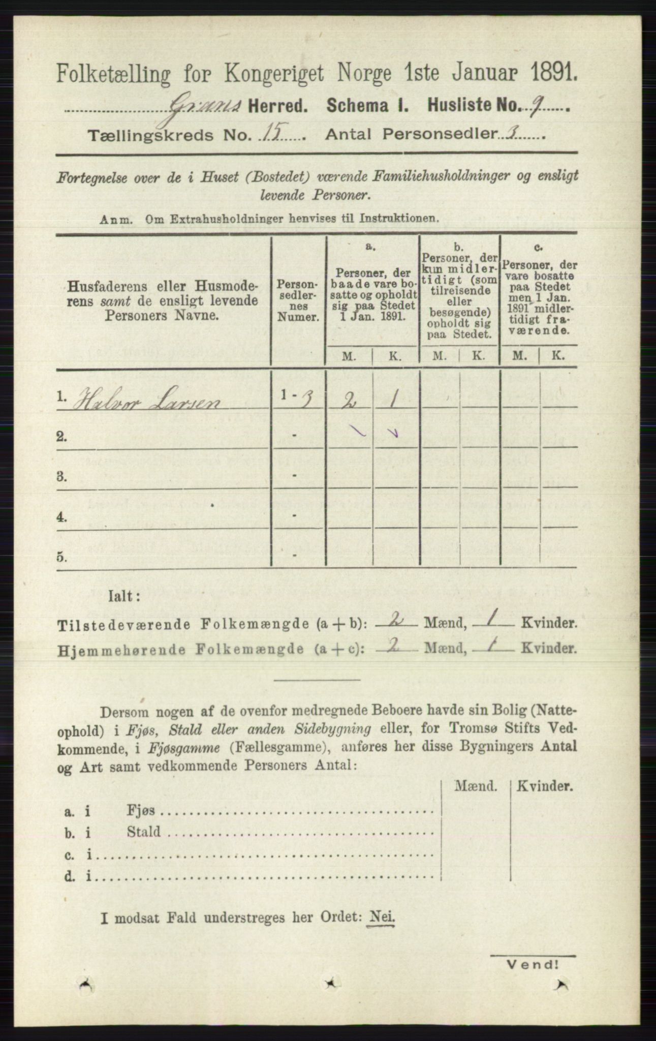 RA, 1891 census for 0534 Gran, 1891, p. 7549