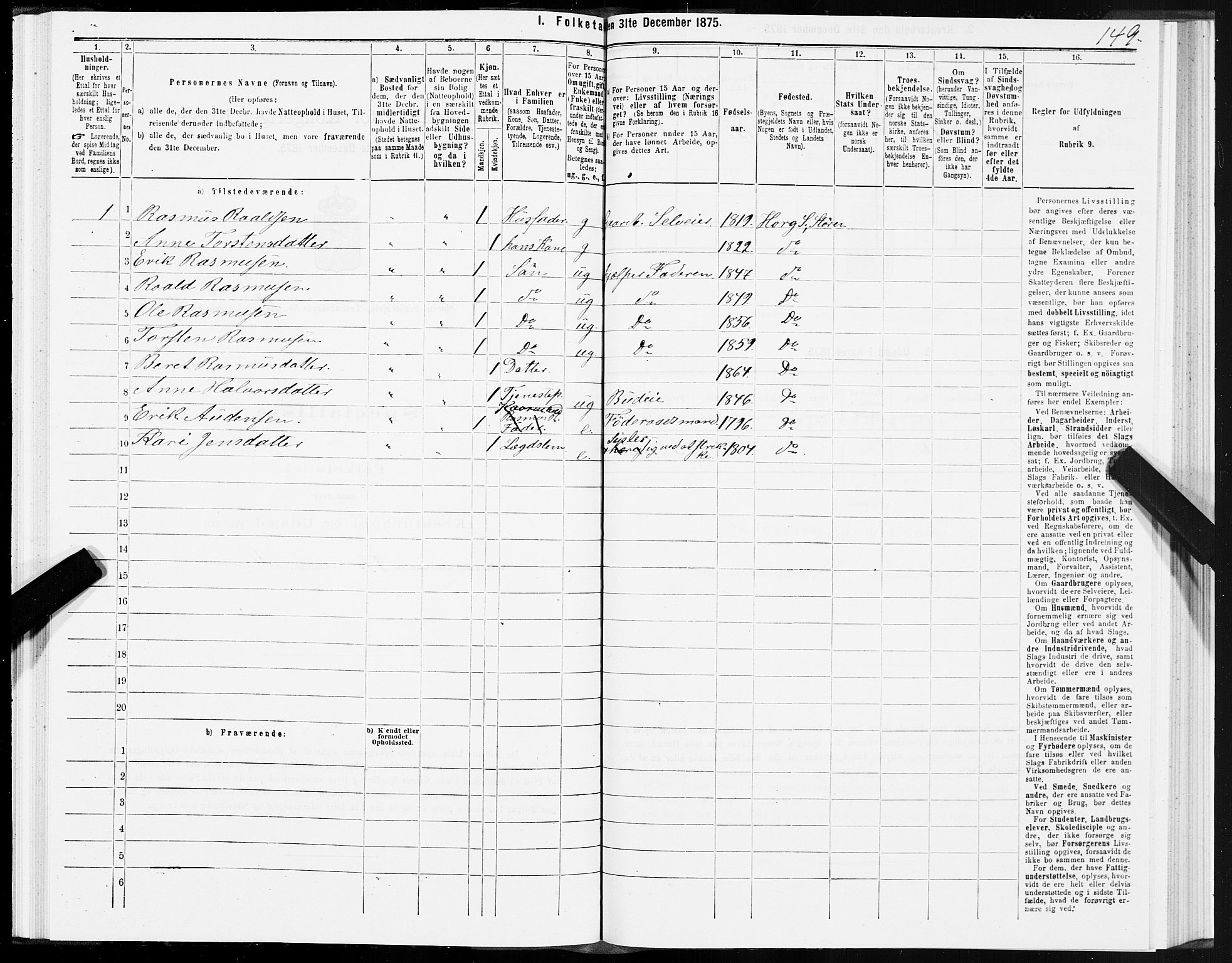 SAT, 1875 census for 1648P Støren, 1875, p. 6149