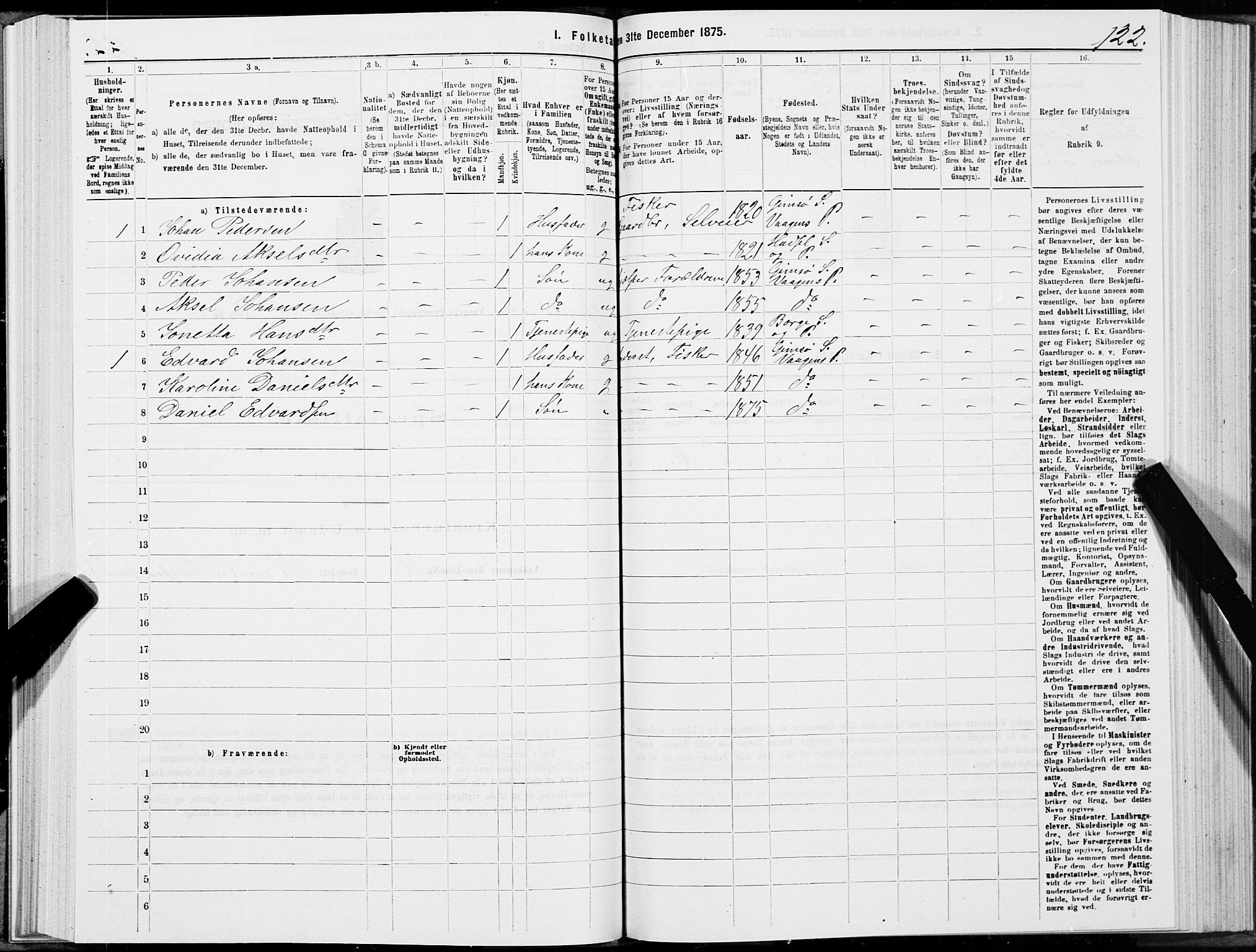 SAT, 1875 census for 1865P Vågan, 1875, p. 5122