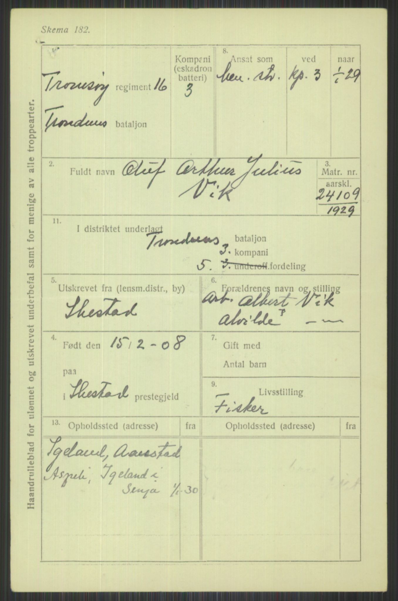 Forsvaret, Troms infanteriregiment nr. 16, AV/RA-RAFA-3146/P/Pa/L0013/0004: Rulleblad / Rulleblad for regimentets menige mannskaper, årsklasse 1929, 1929, p. 1285