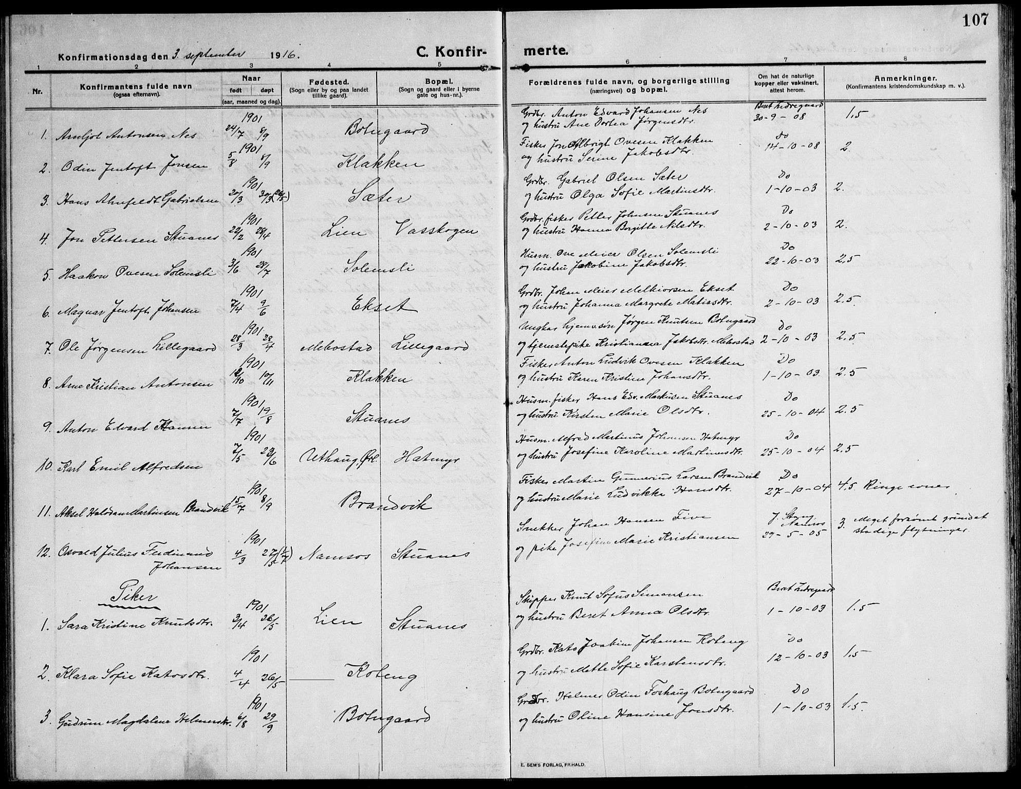 Ministerialprotokoller, klokkerbøker og fødselsregistre - Sør-Trøndelag, SAT/A-1456/651/L0648: Parish register (copy) no. 651C02, 1915-1945, p. 107