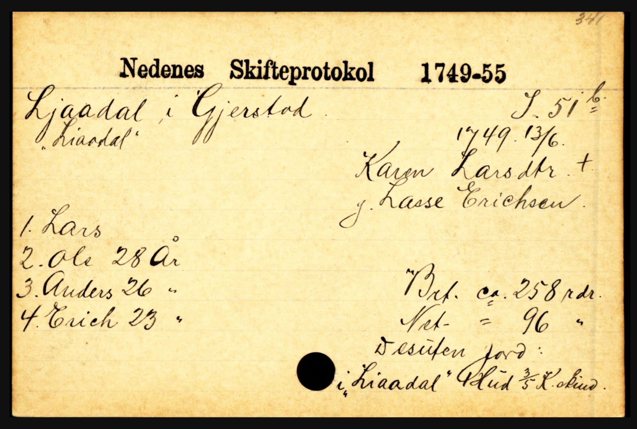 Nedenes sorenskriveri før 1824, AV/SAK-1221-0007/H, p. 18113