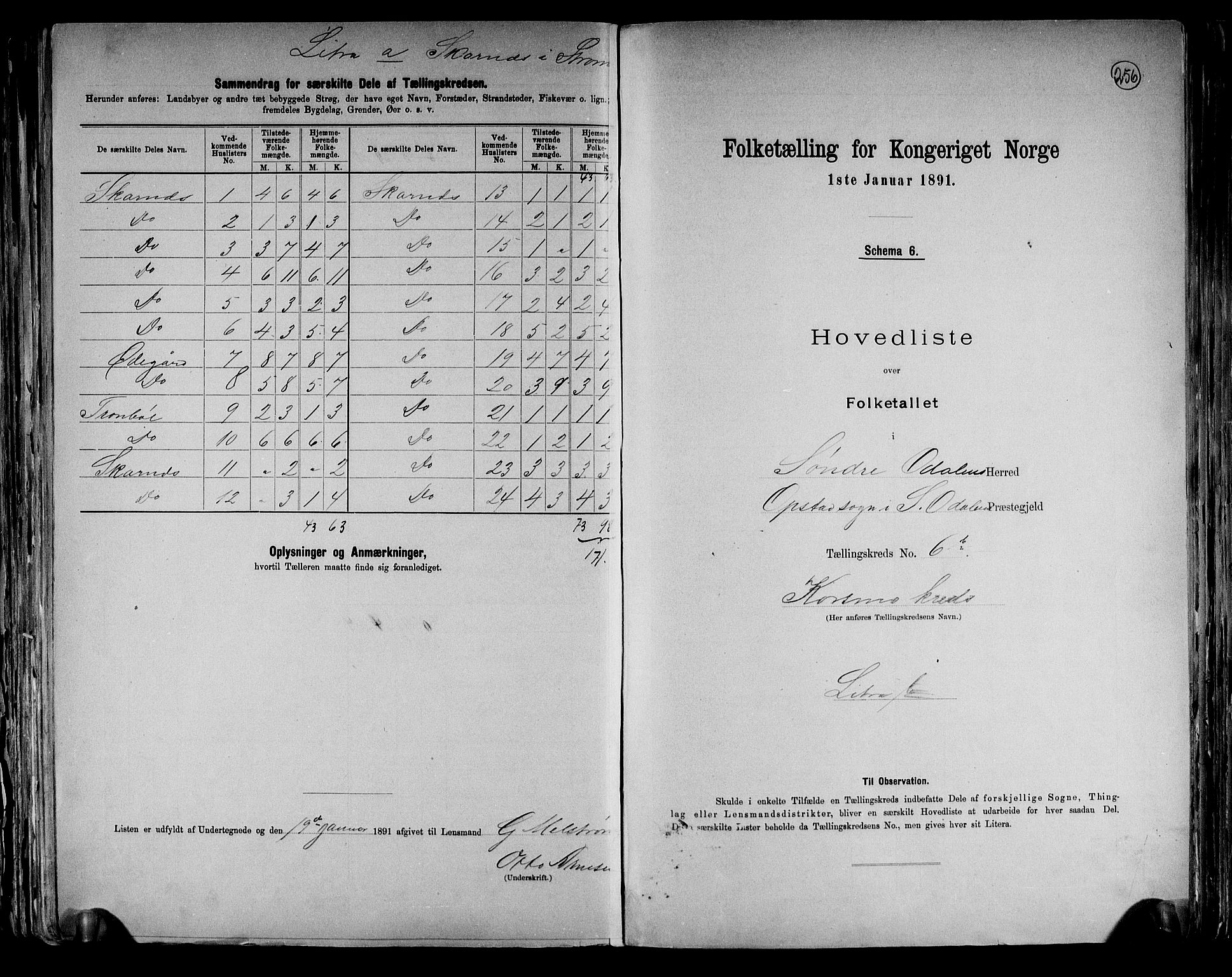 RA, 1891 census for 0419 Sør-Odal, 1891, p. 18