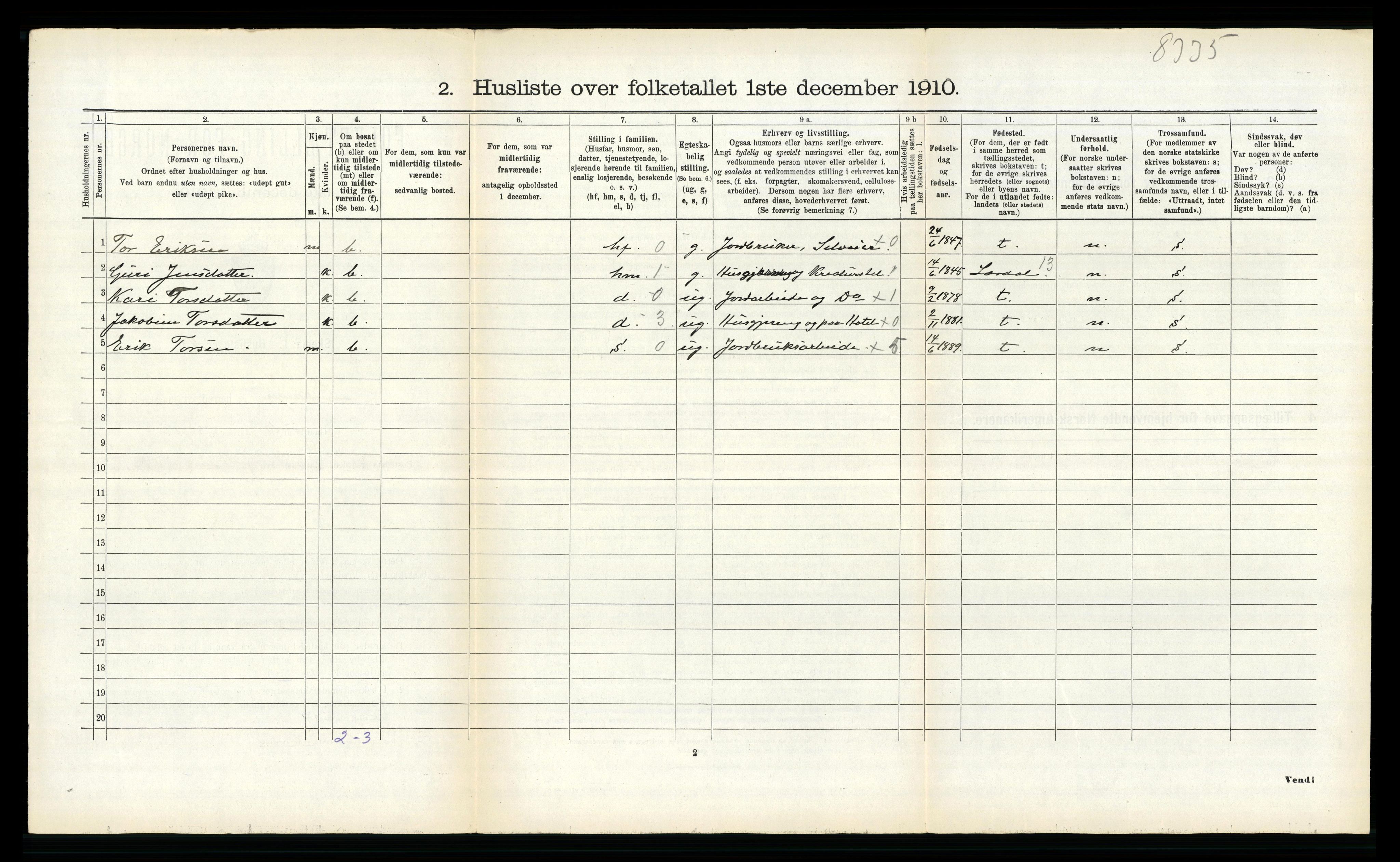 RA, 1910 census for Leikanger, 1910, p. 179